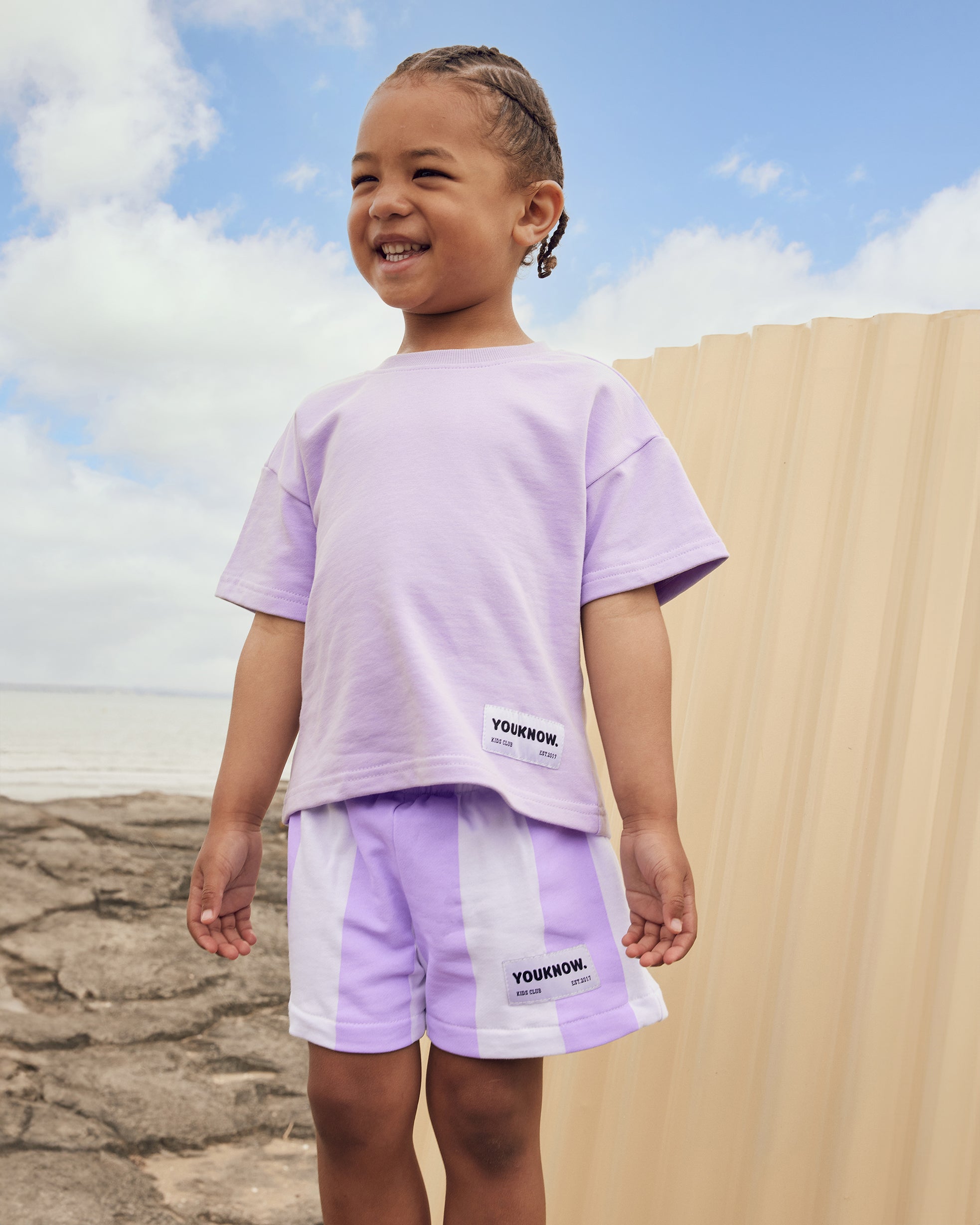 KIDS COTTON SET | LAVENDER STRIPE