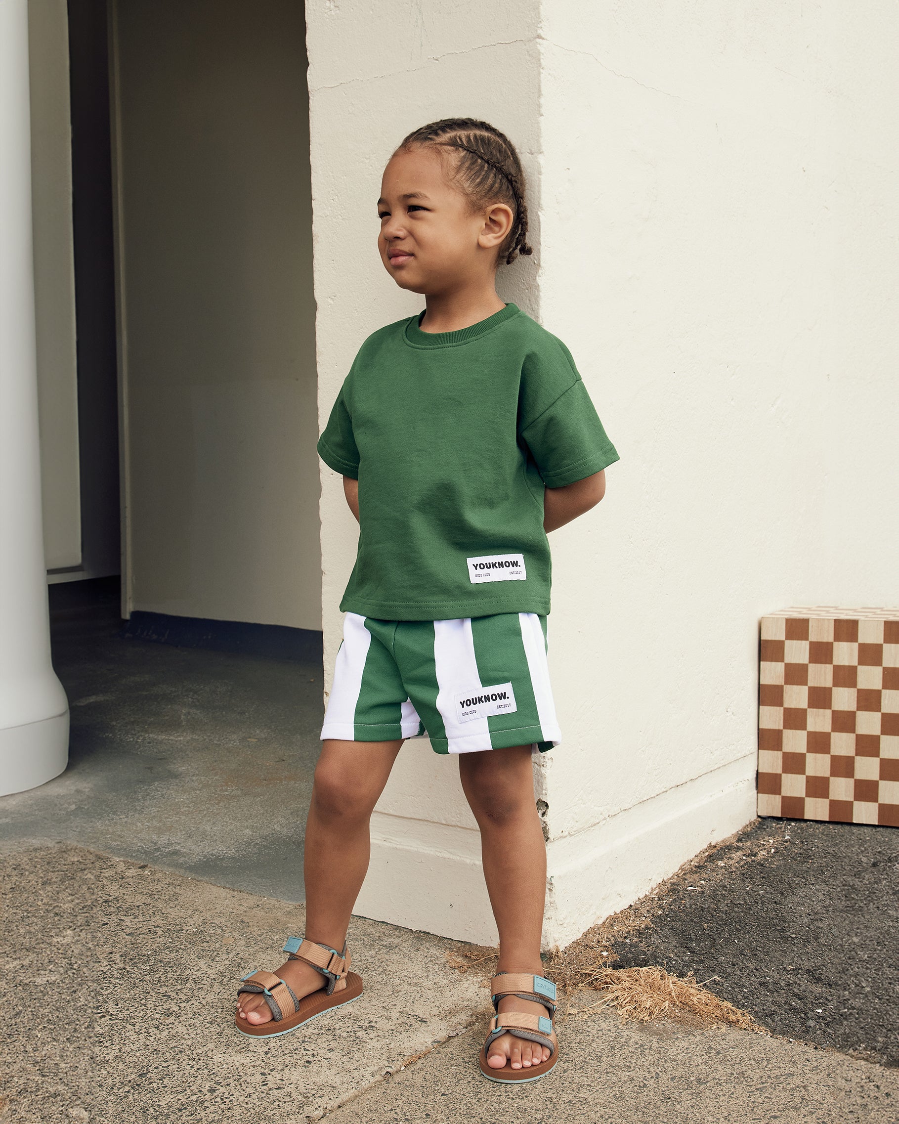 KIDS COTTON SET | JADE STRIPE