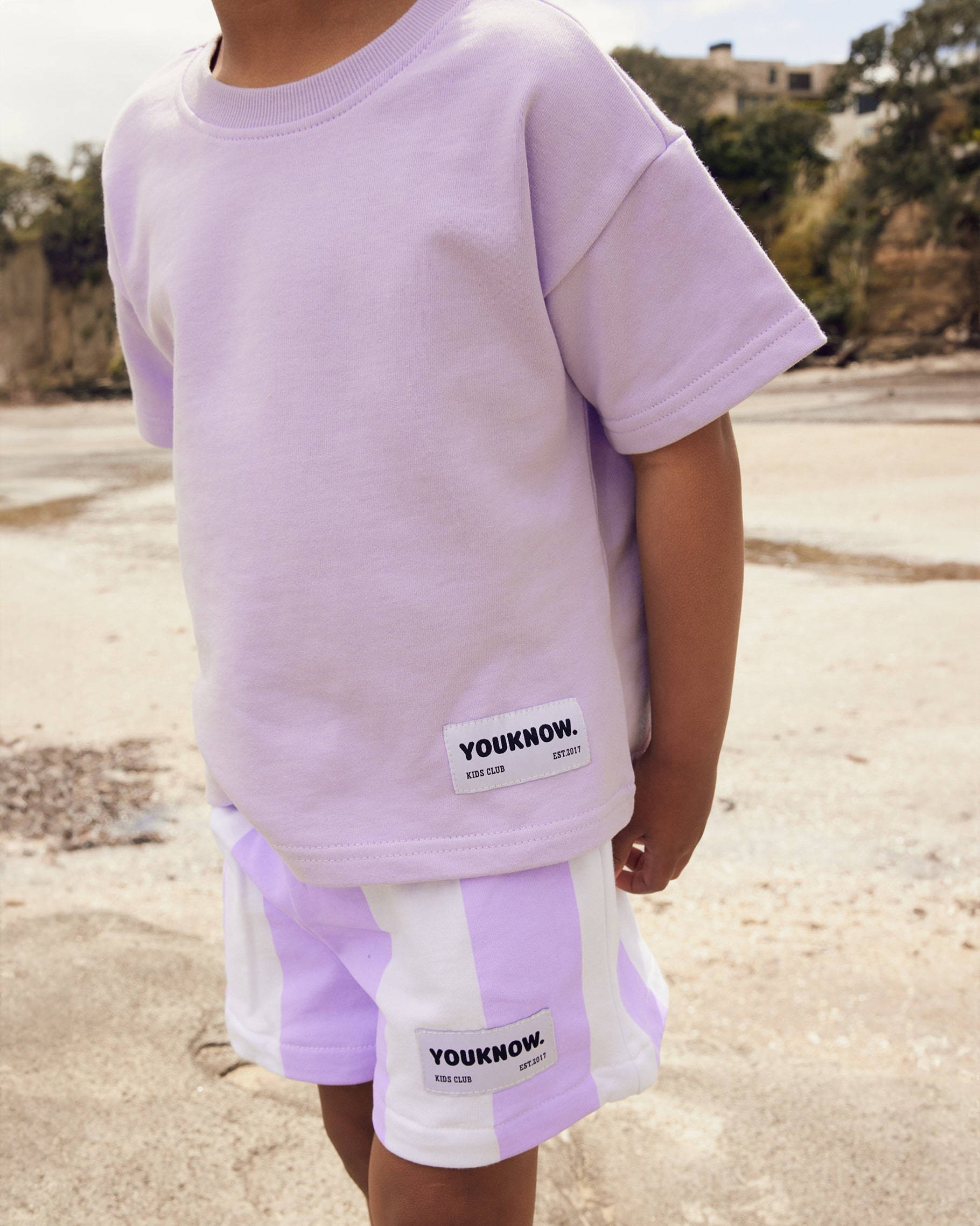 KIDS COTTON SET | LAVENDER STRIPE