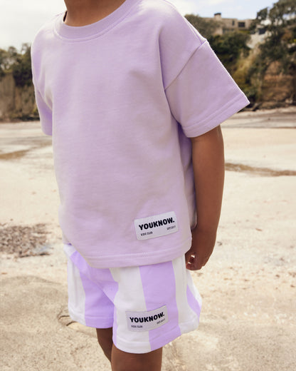 KIDS COTTON SET | LAVENDER STRIPE