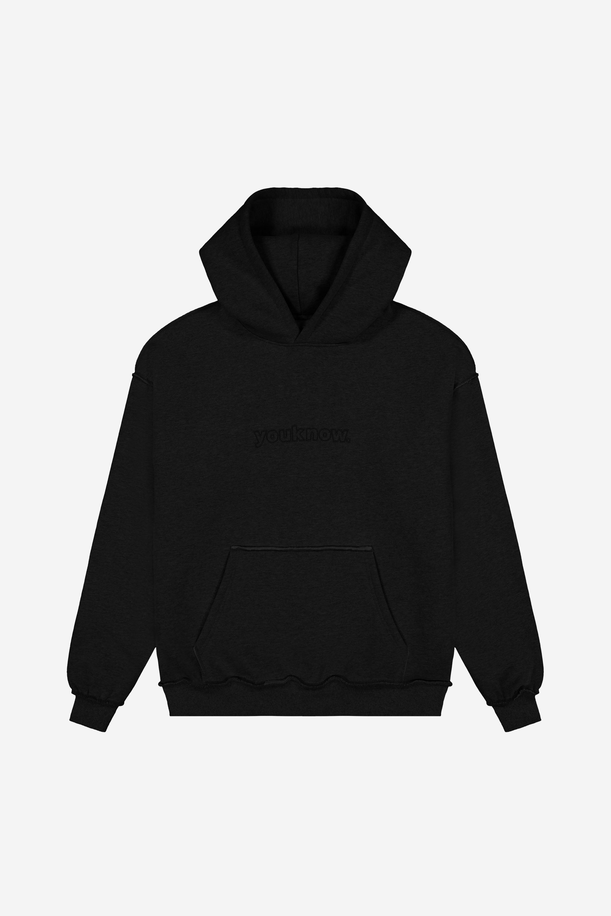 Exposed Seam Hoodie | BLACK