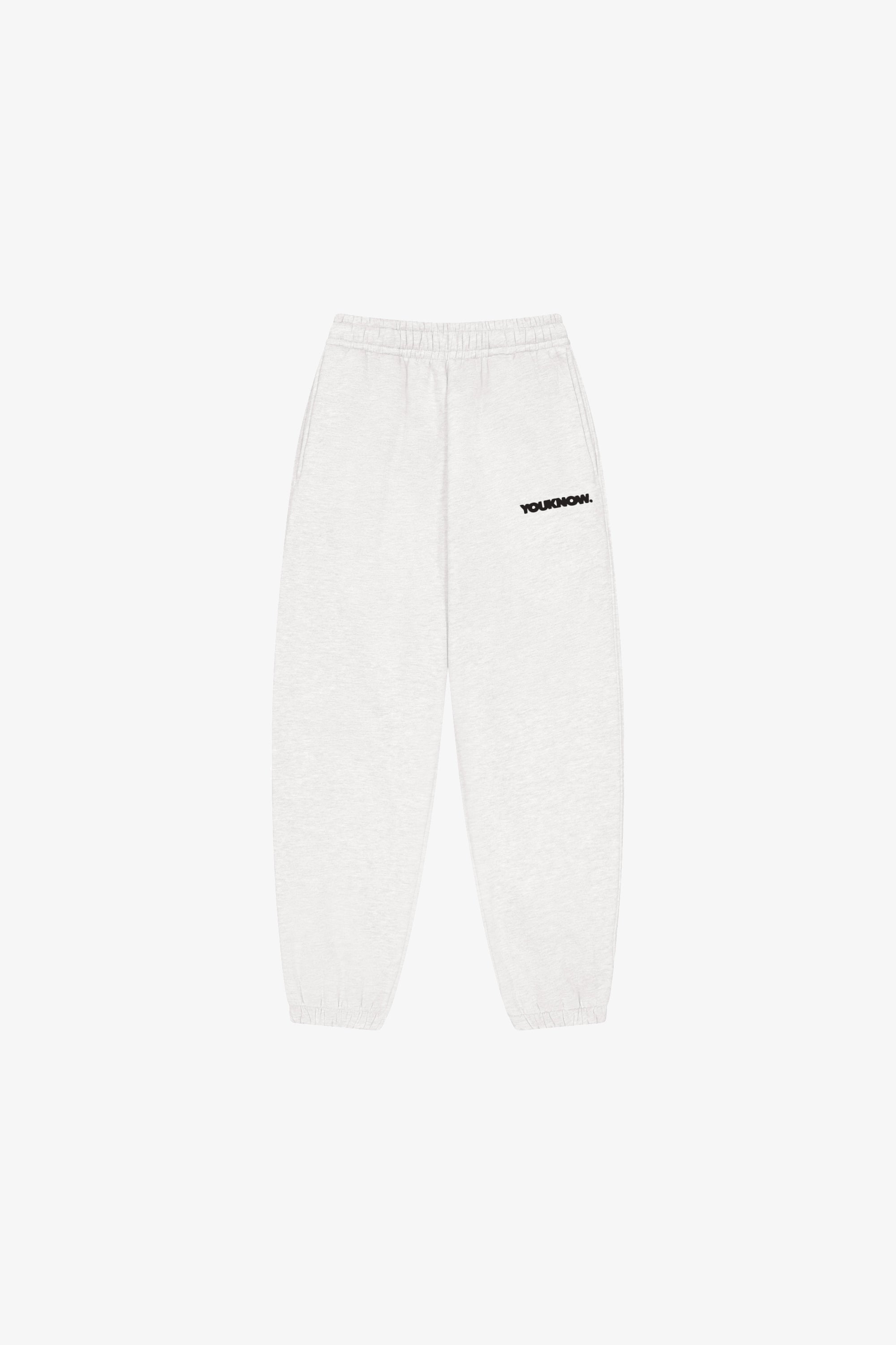 BLOCK CUFFED SWEATPANTS | WHITE MARLE