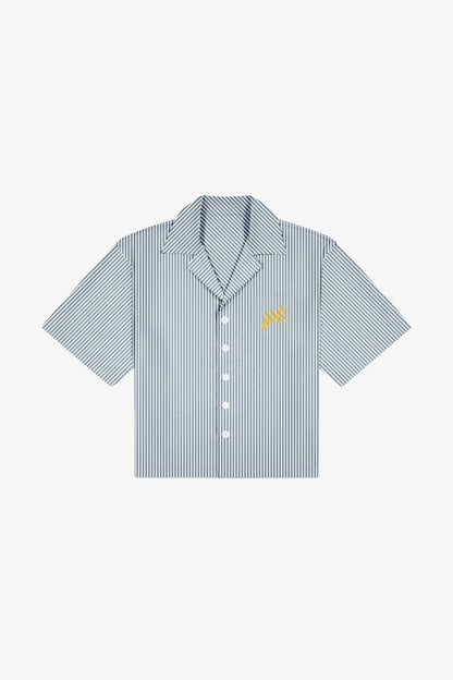 FORMAL COLLARED SHIRT | NAVY STRIPE