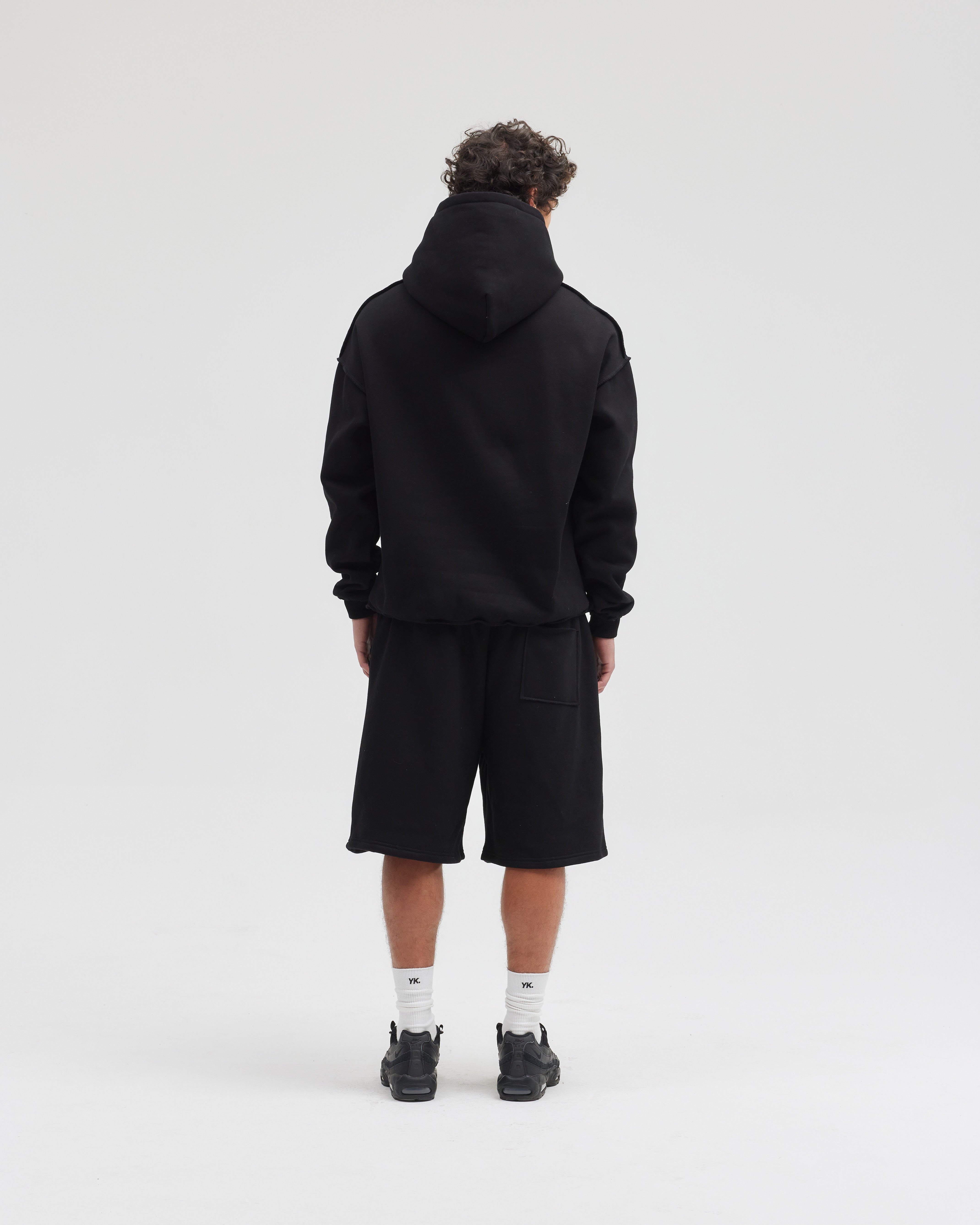 Exposed Seam Hoodie | BLACK