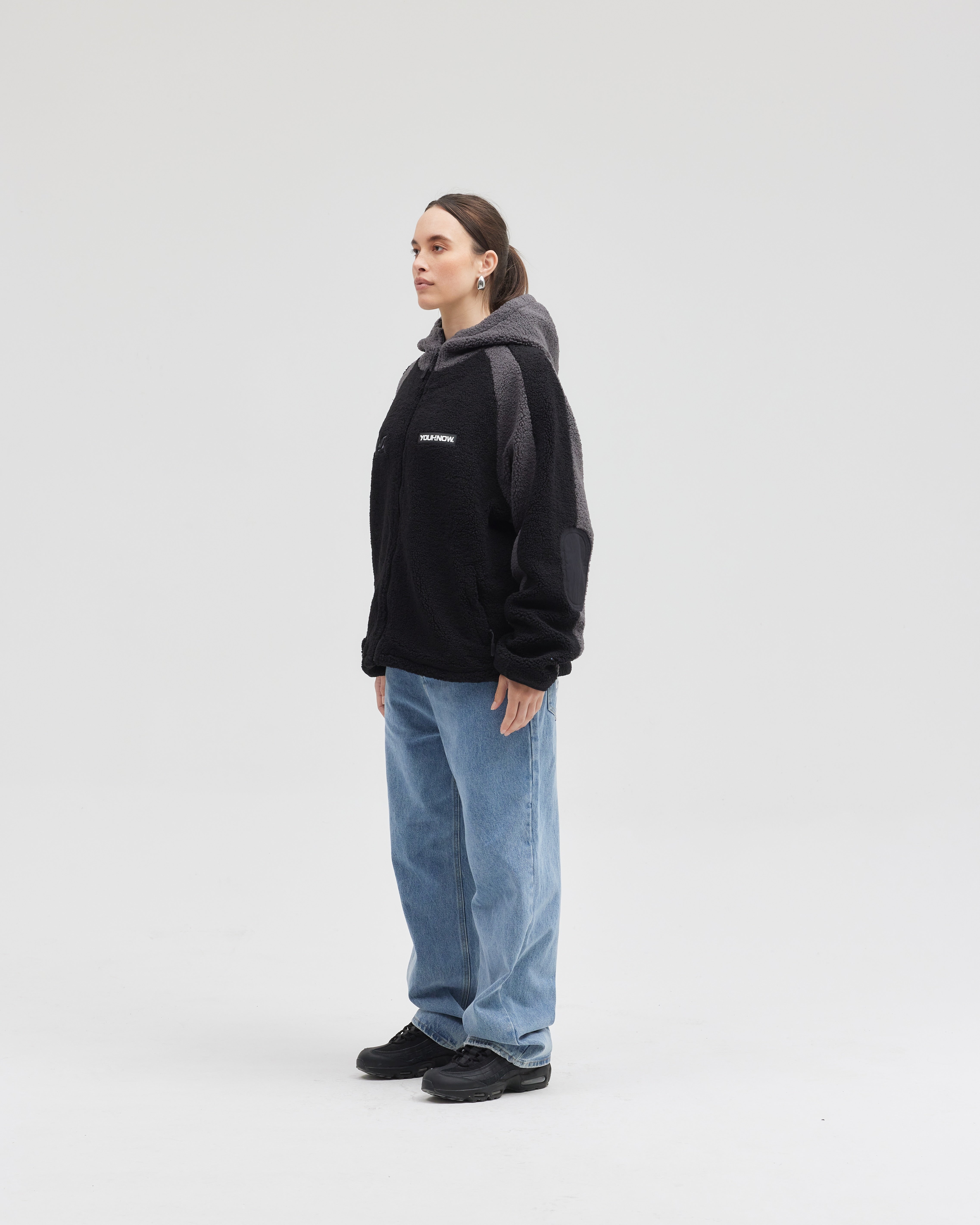 SHERPA PANEL FLEECE | BLACK