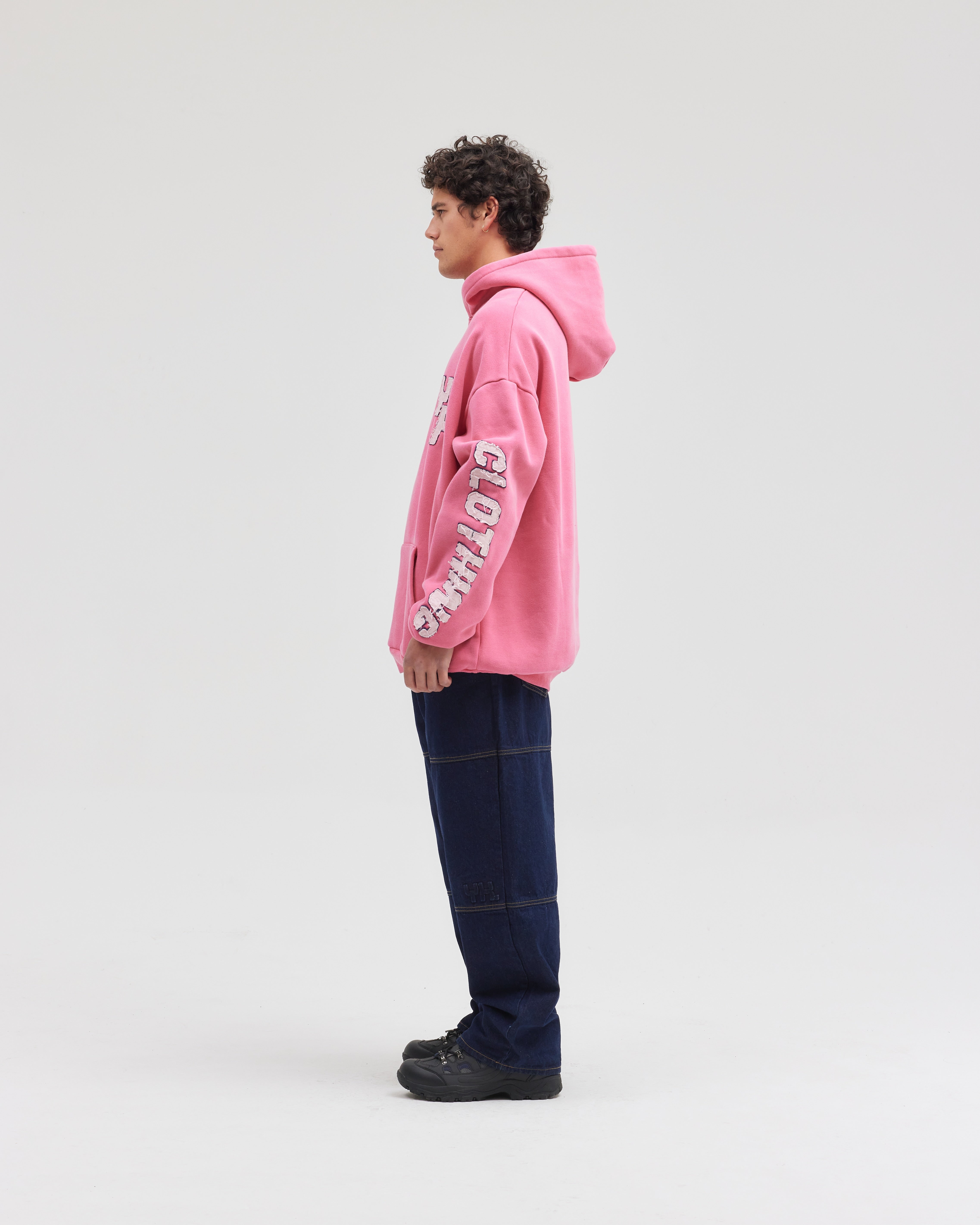 DISTRESSED HOODIE | PINK