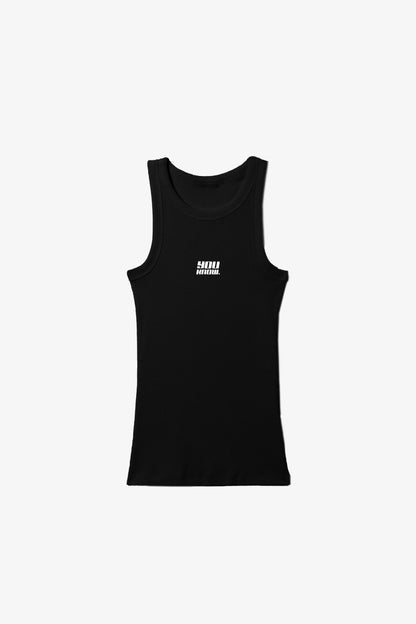 Mens Ribbed Singlet | BLACK