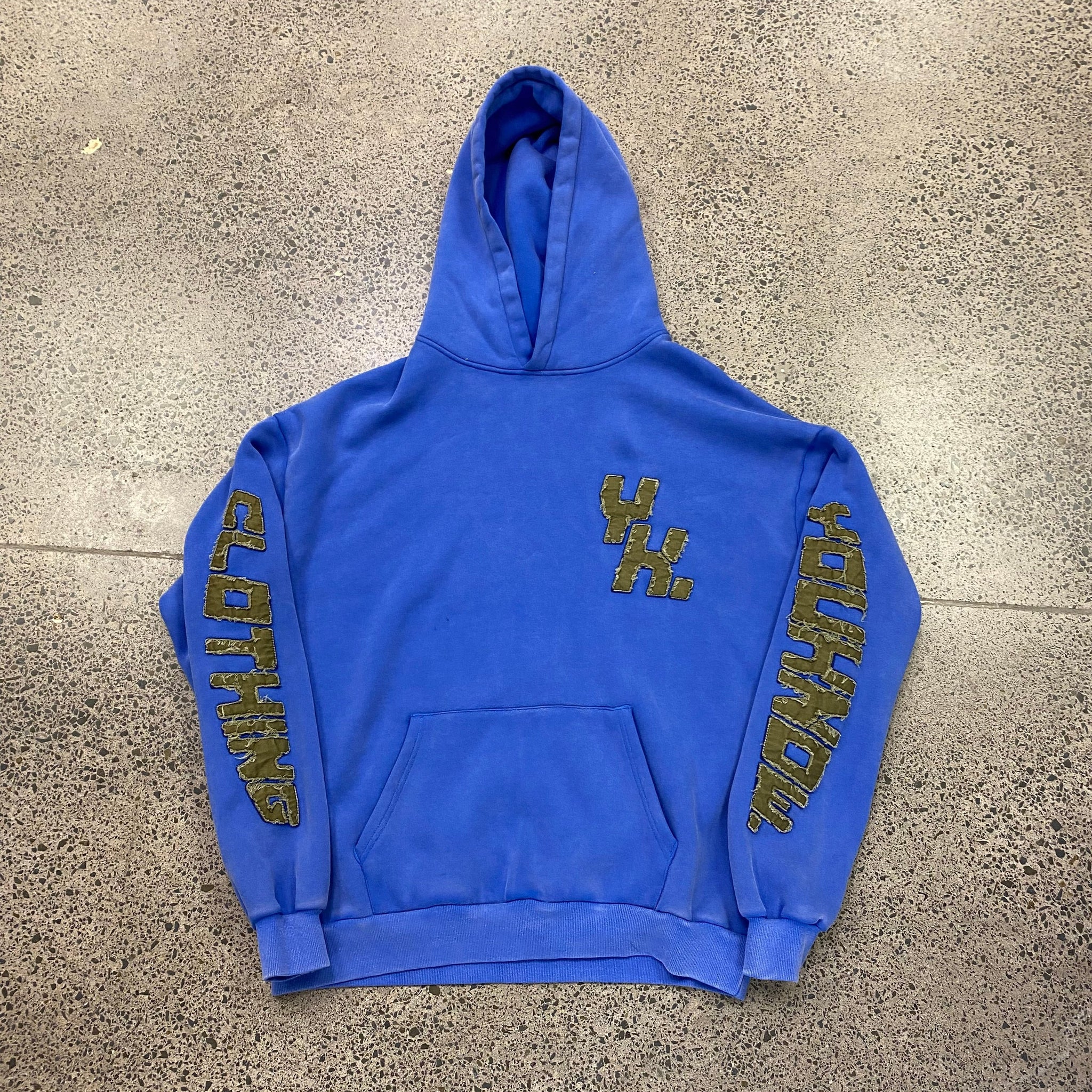 product image  DISTRESSED SAMPLE HOODIE | BLUE