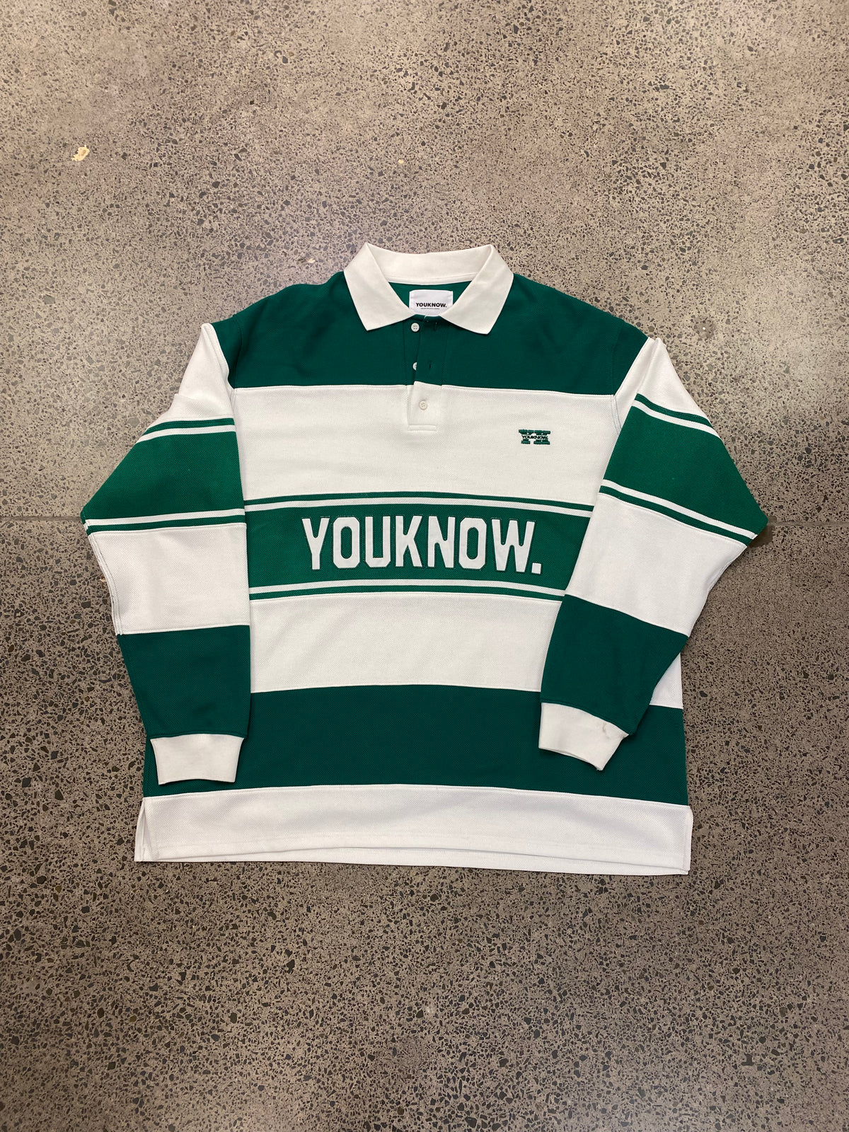 RUGBY POLO | GREEN STRIPE