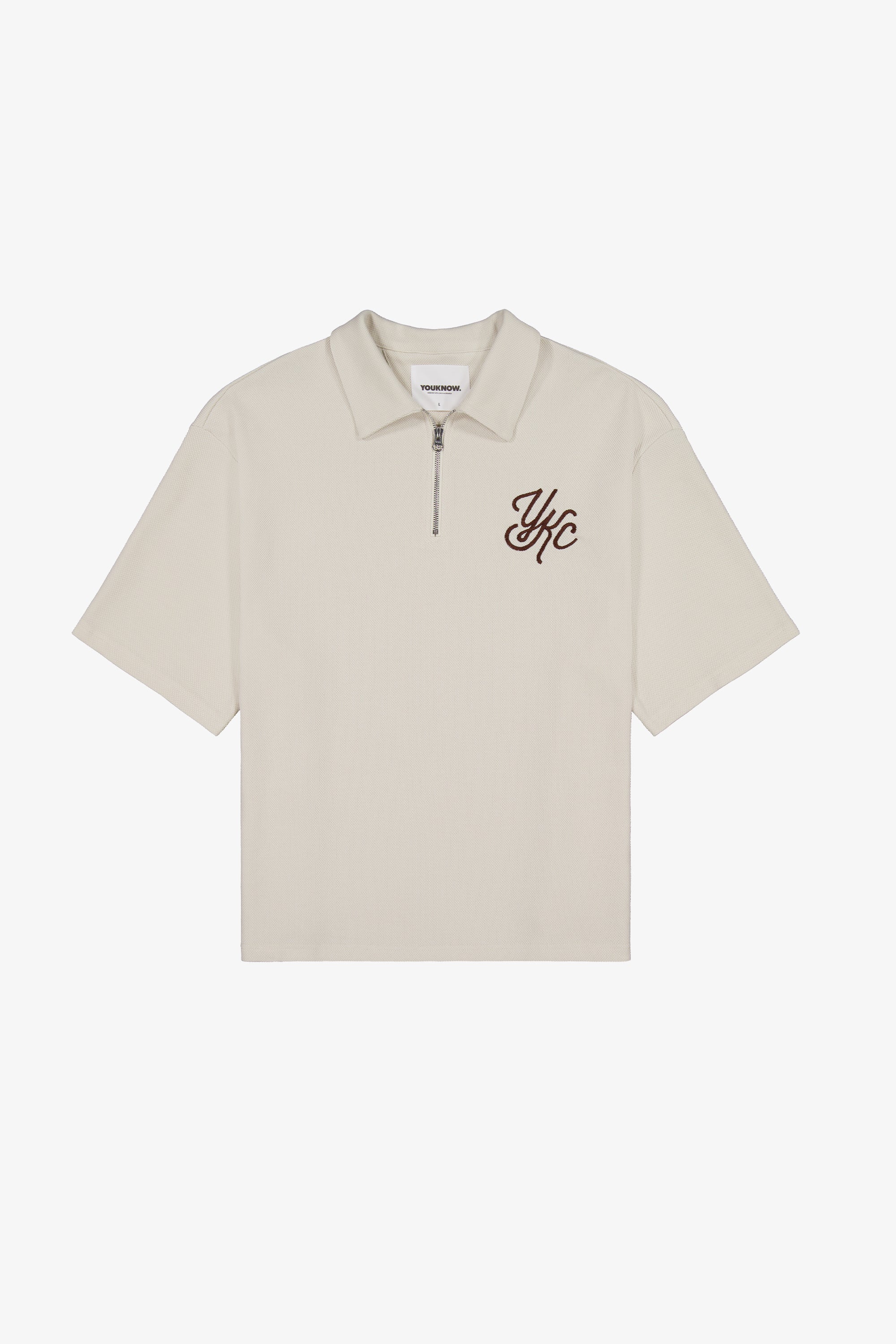 QUARTER ZIP POLO | CREAM