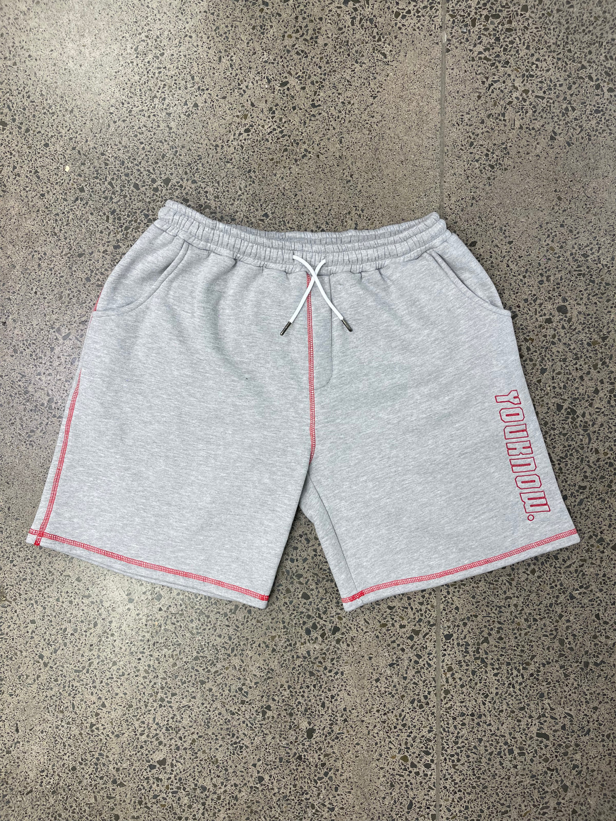 YK BLOCK STITCH SHORTS | GREY