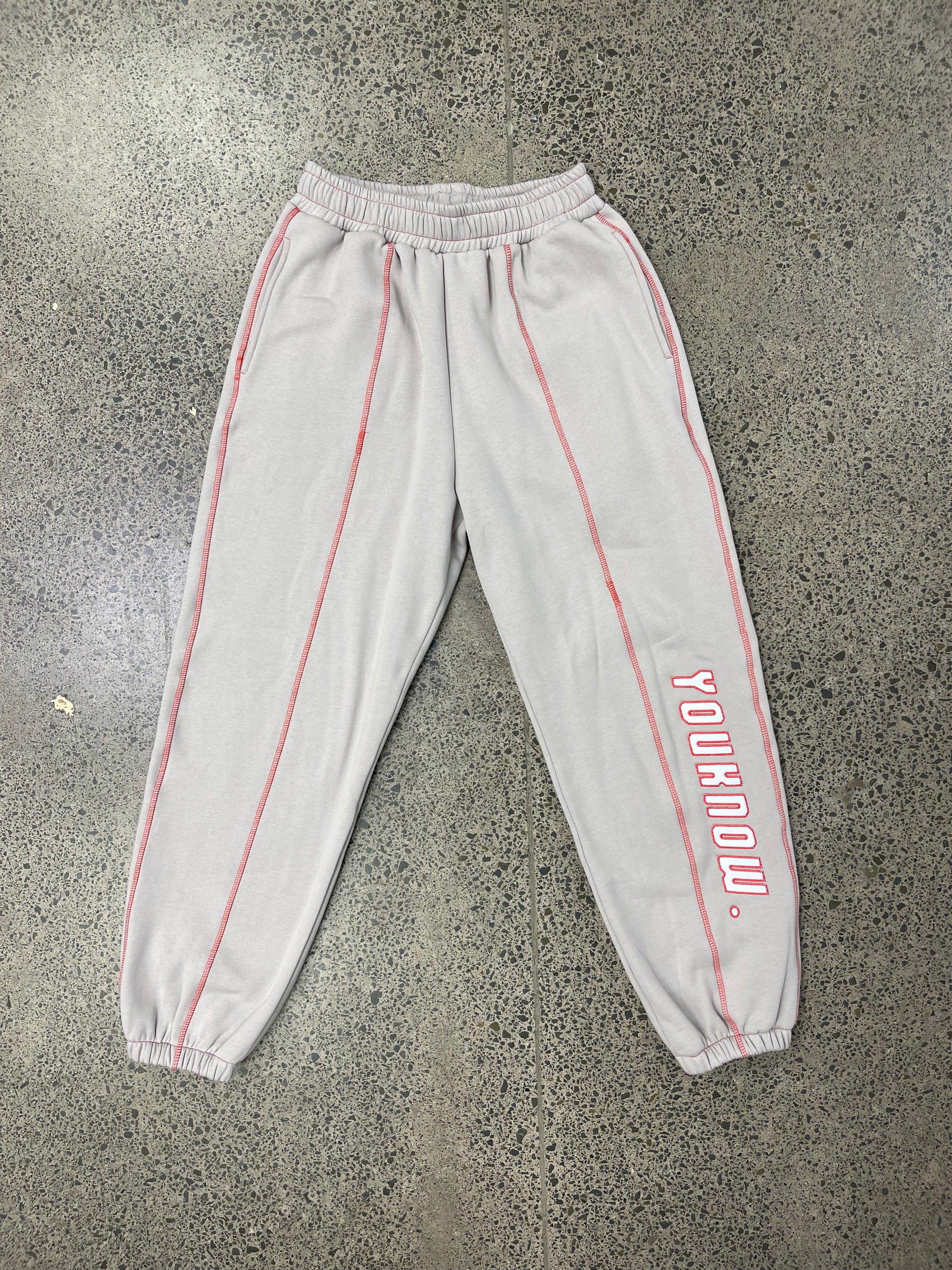 product image  YK BLOCK STITCH SWEATPANTS | WARM GREY