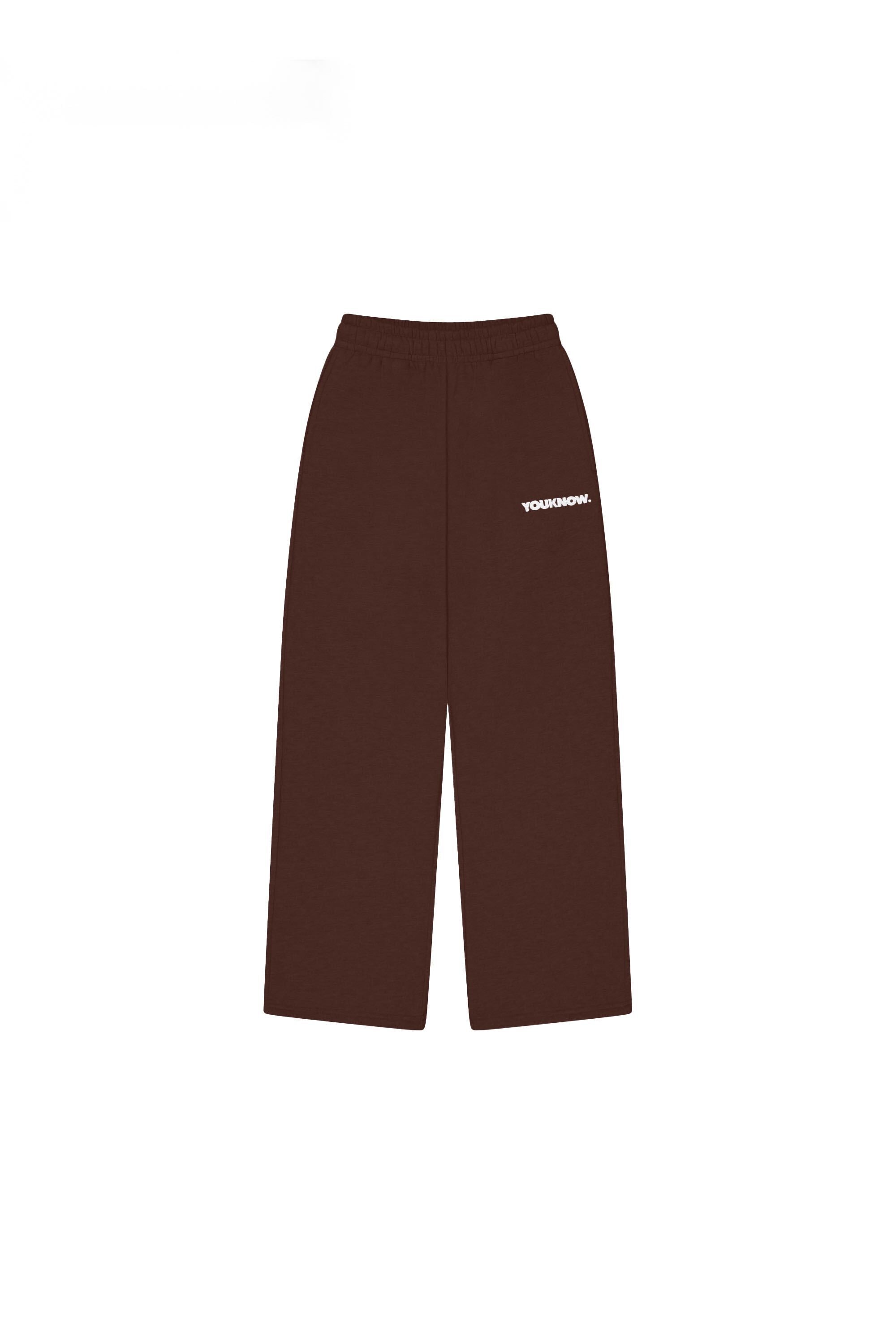 product image  BLOCK WIDE-LEG SWEATPANTS | BROWN