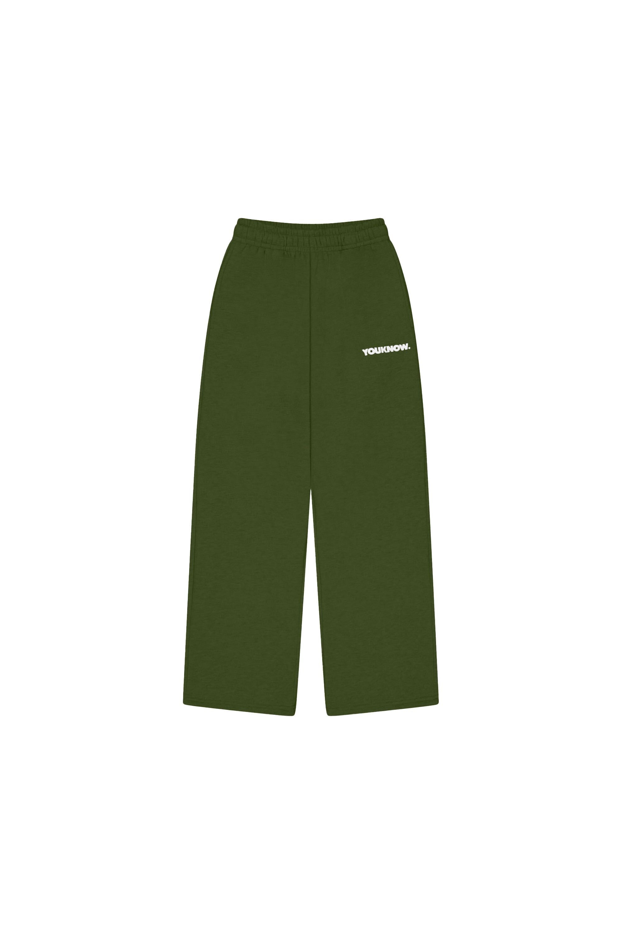 Block Wide-Leg Sweatpants | Green