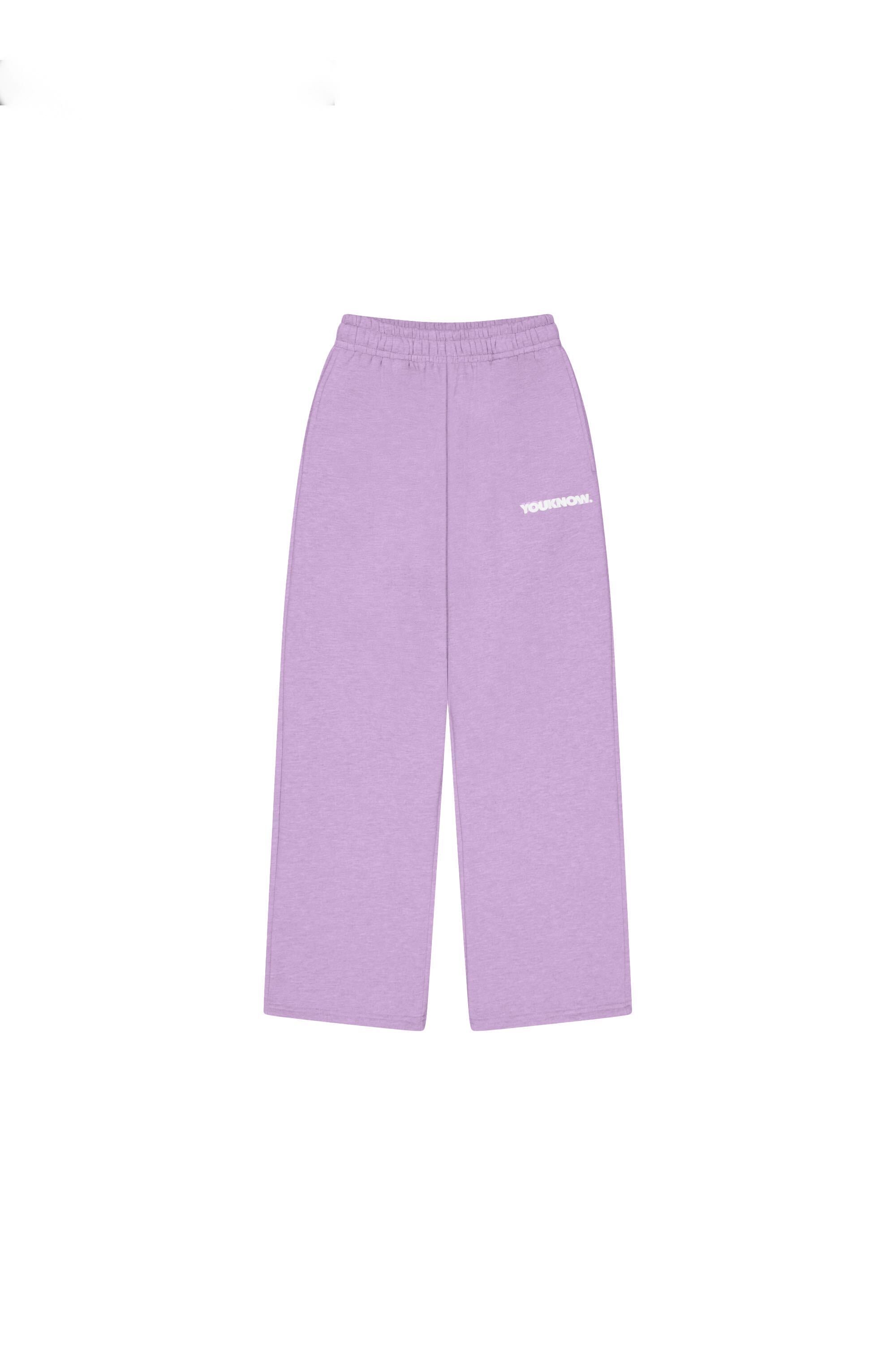 product image  BLOCK WIDE-LEG SWEATPANTS | LILAC