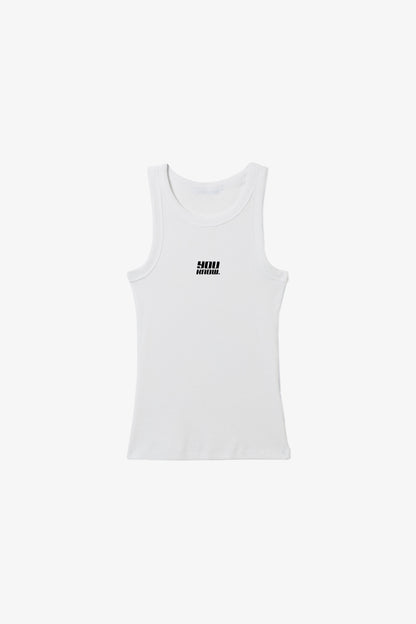 Womens Ribbed Singlet | WHITE