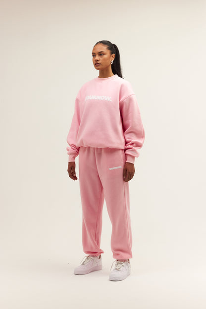 Block Cuffed Sweatpants | Pink