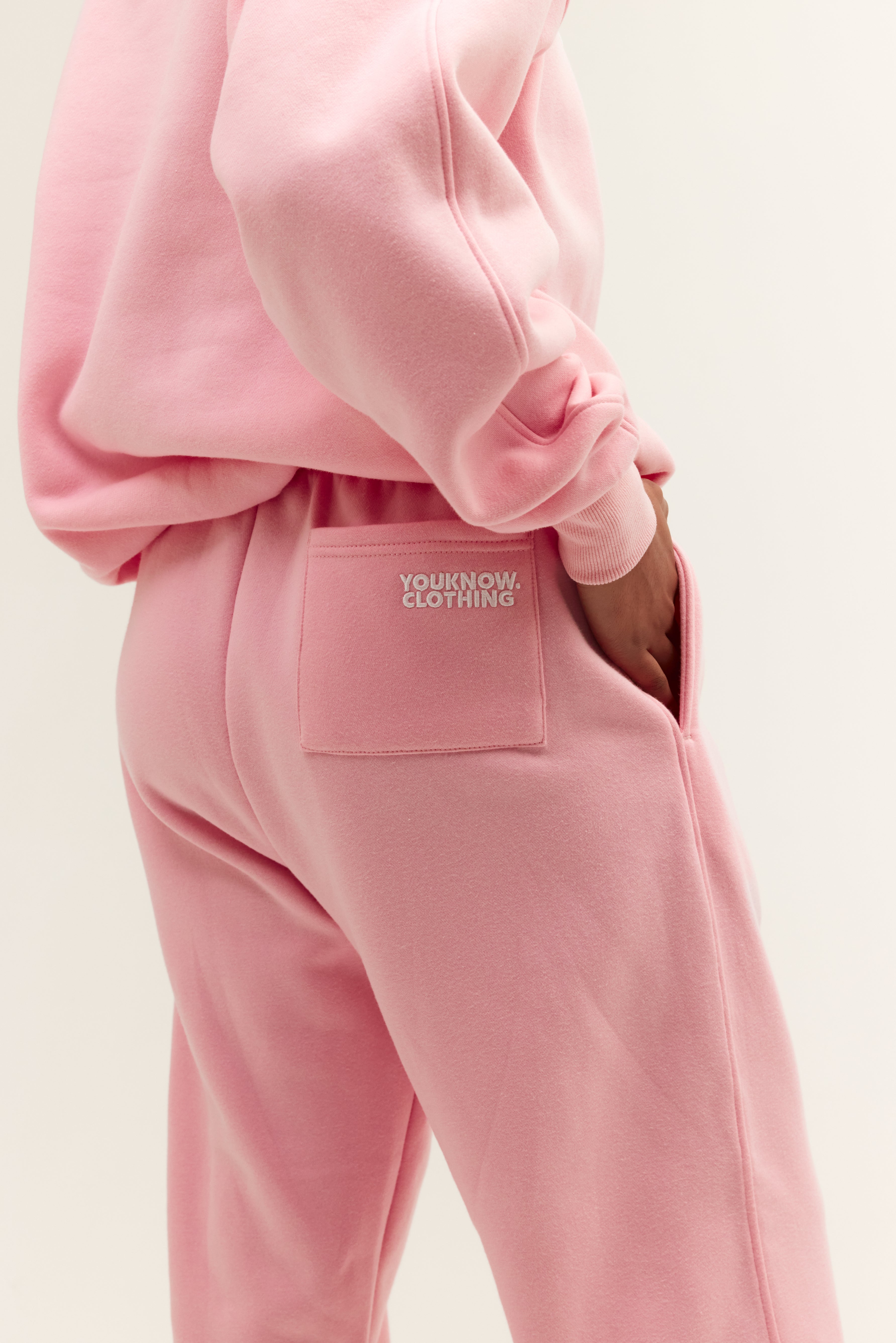 Block Cuffed Sweatpants | Pink