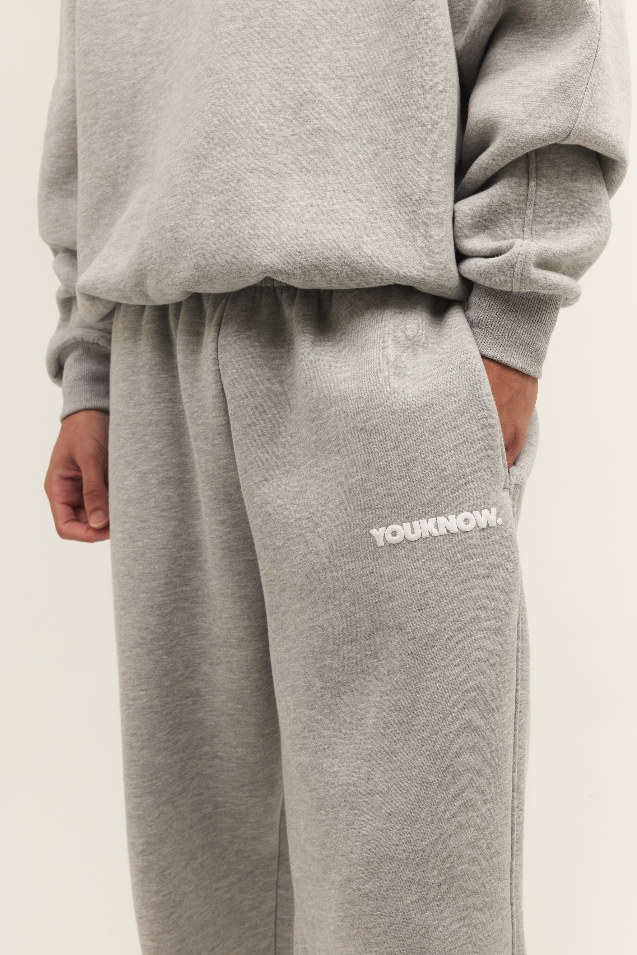 product image  BLOCK CUFFED SWEATPANTS | GREY