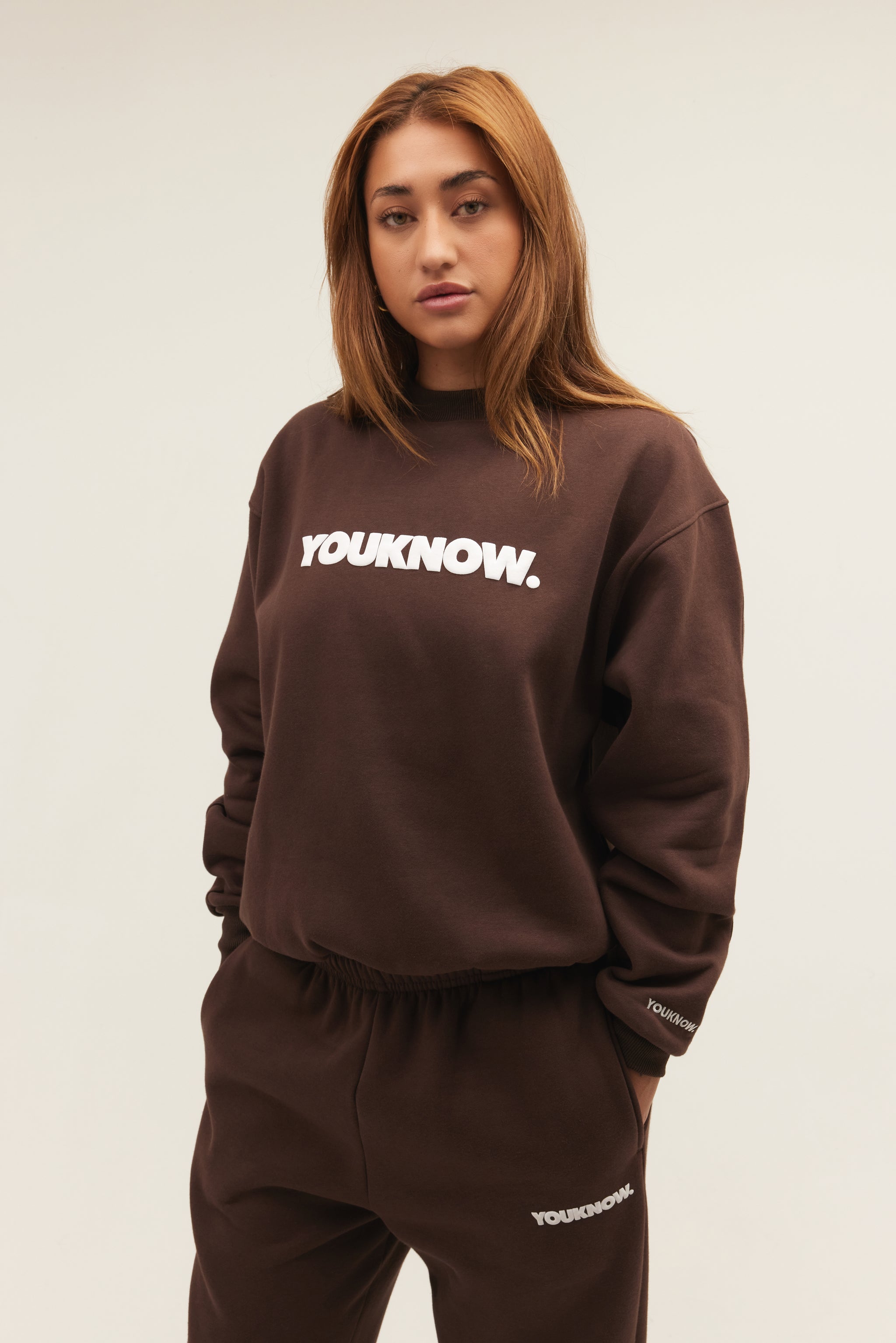 product image  BLOCK CREWNECK | BROWN