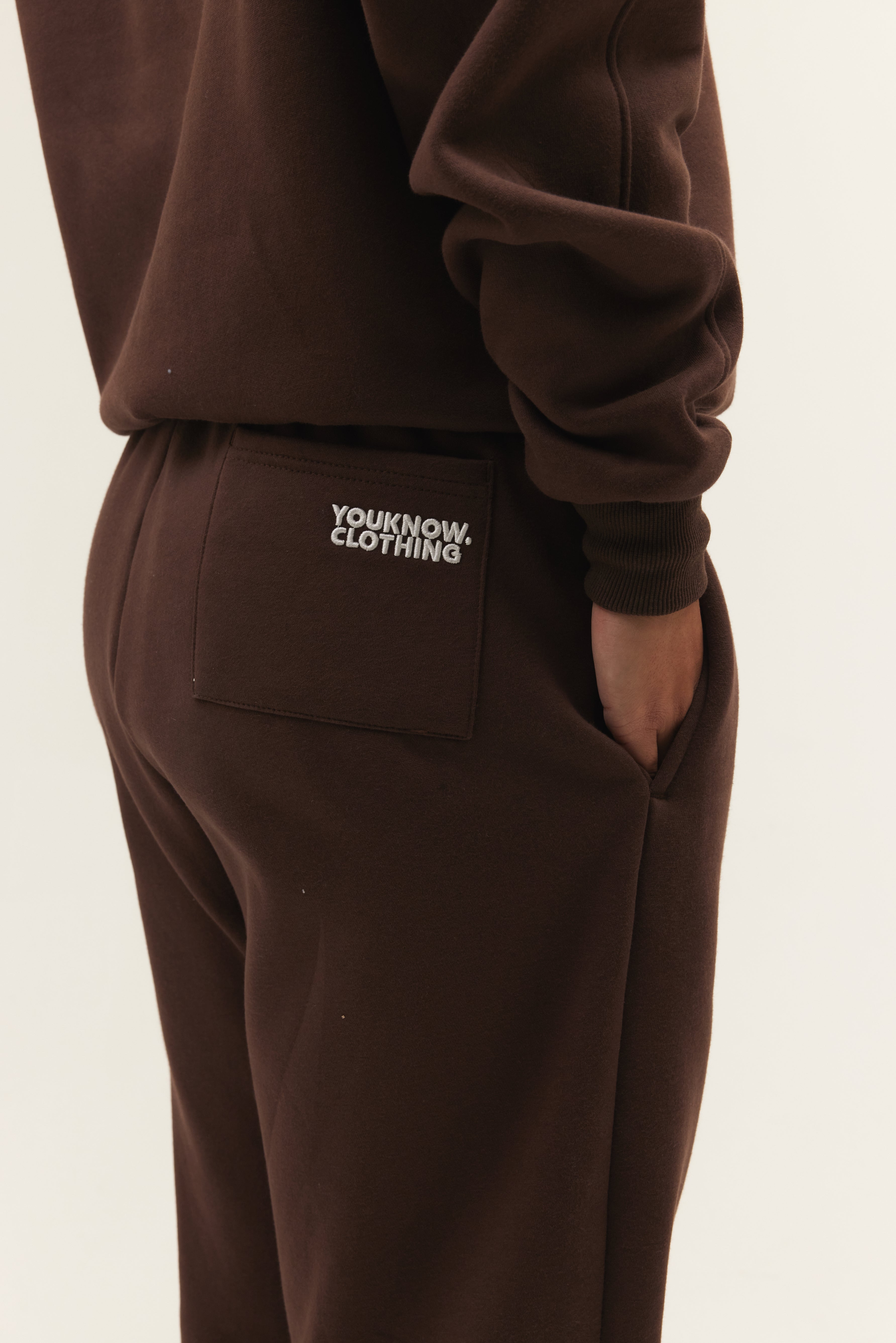 Block Cuffed Sweatpants | Brown