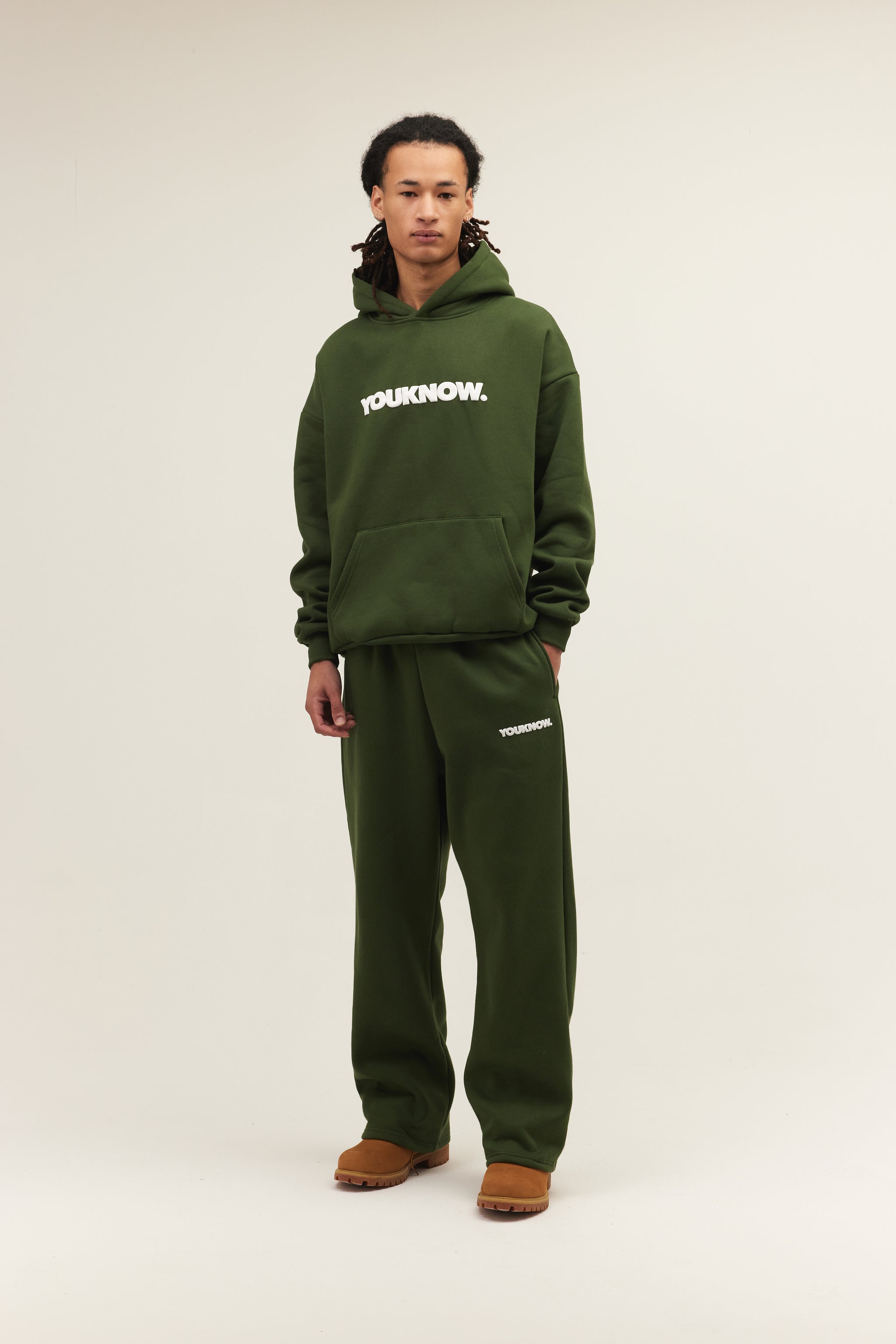 product image  BLOCK WIDE-LEG SWEATPANTS | GREEN