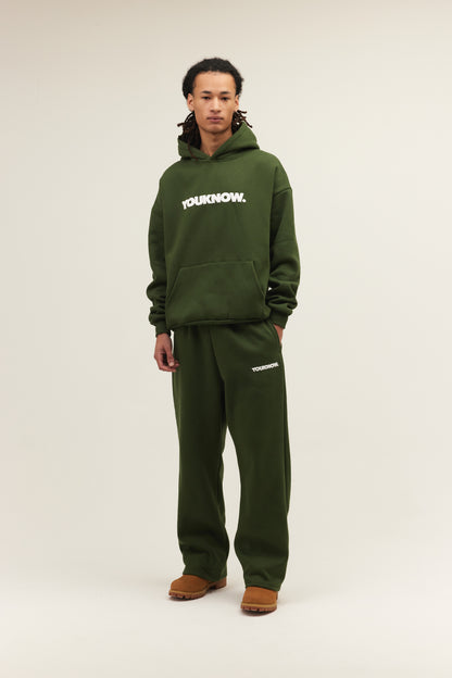 Block Wide-Leg Sweatpants | Green