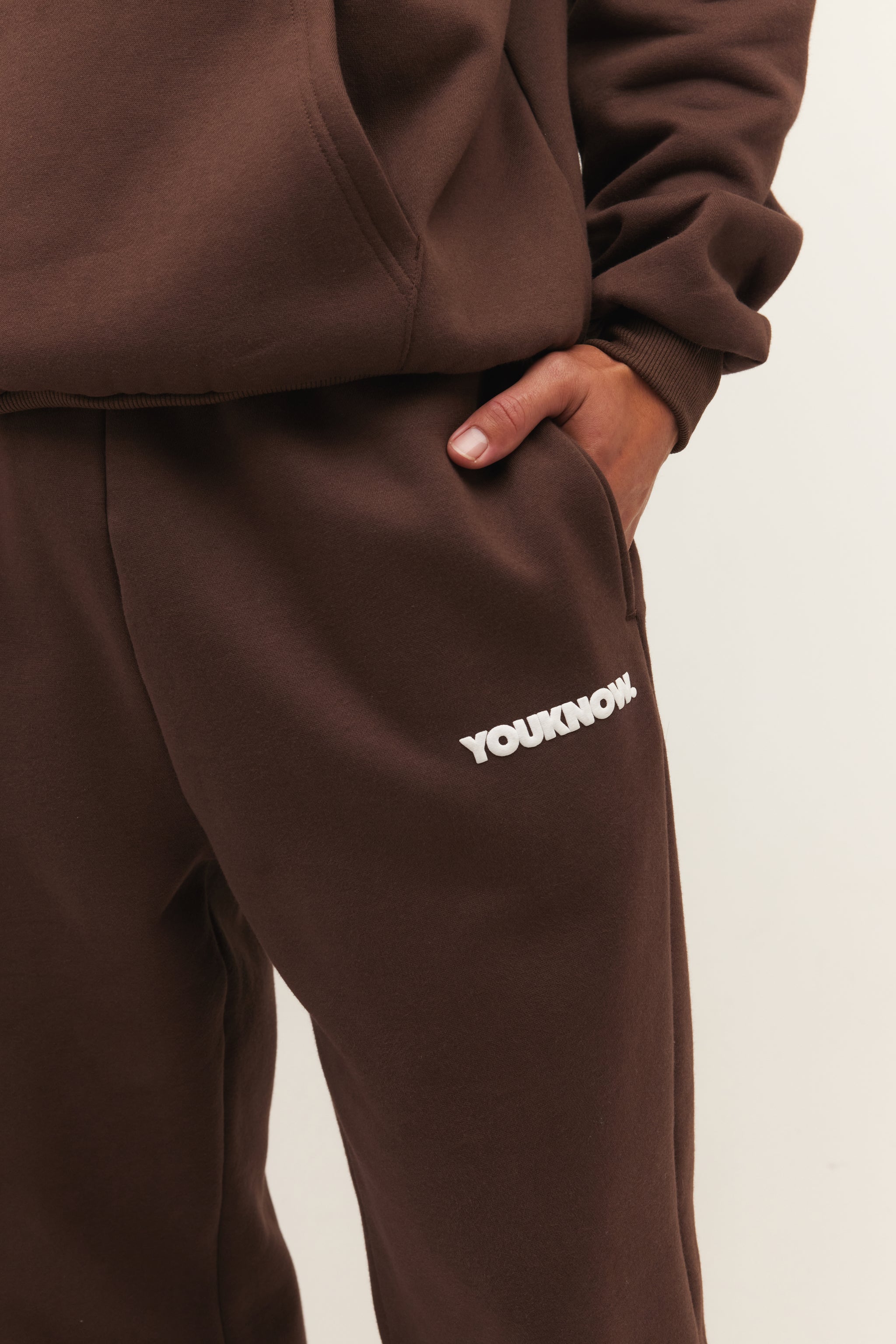 product image  BLOCK WIDE-LEG SWEATPANTS | BROWN