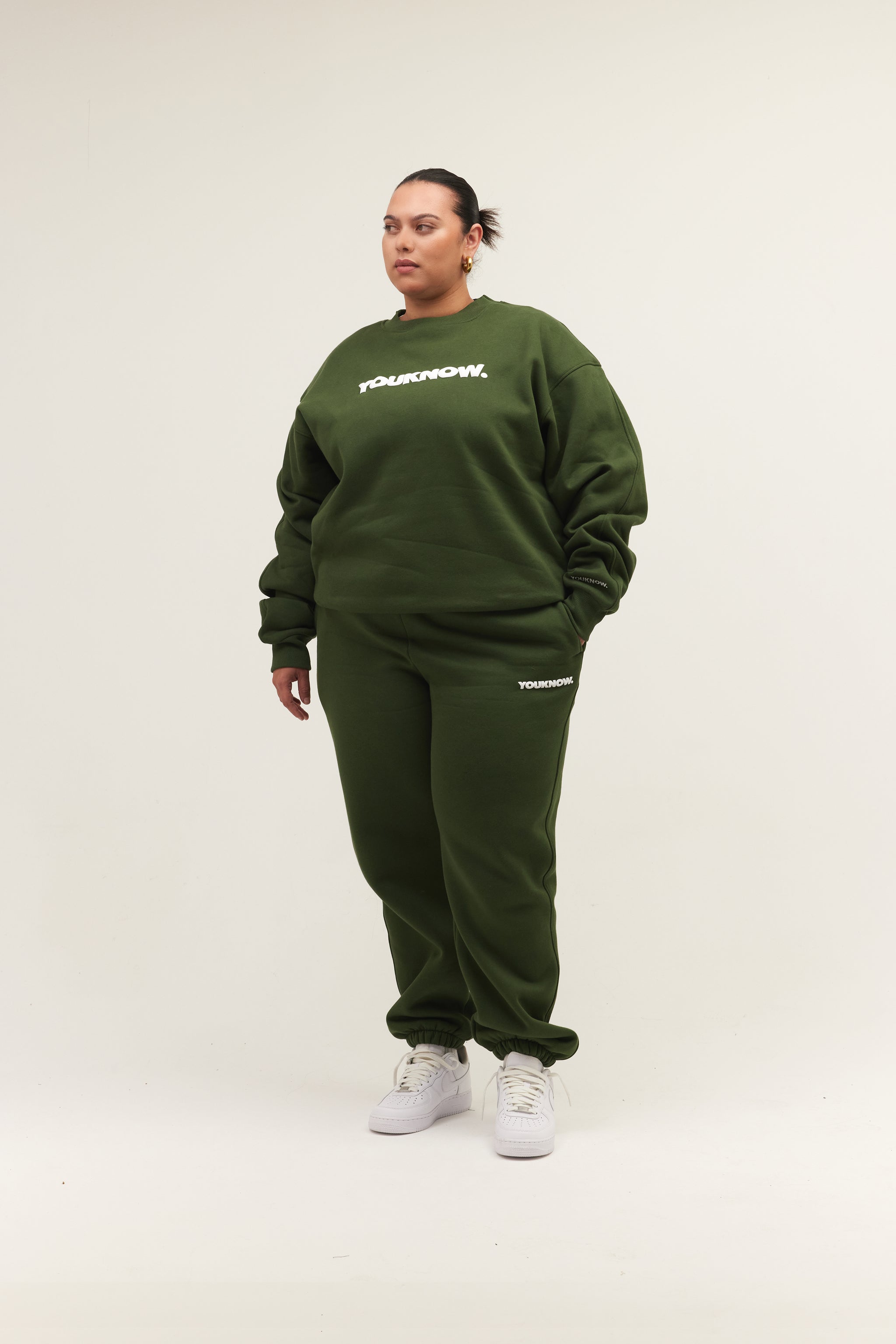 product image  BLOCK CUFFED SWEATPANTS | GREEN