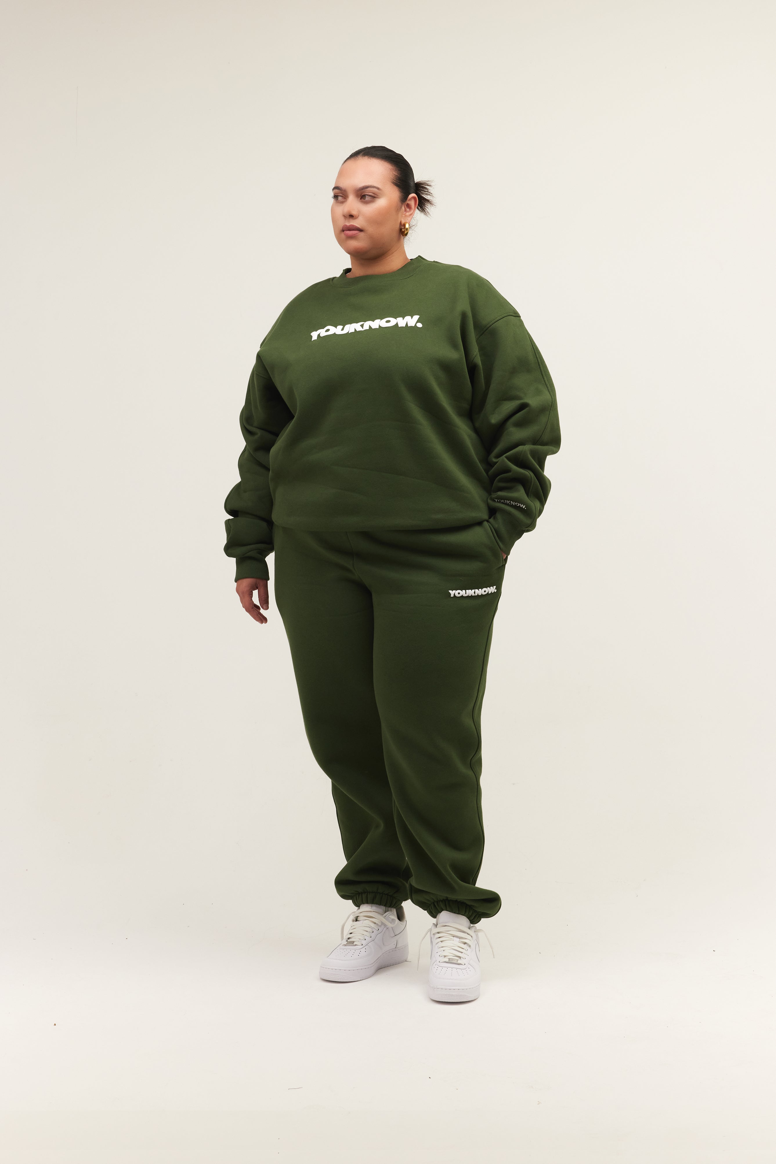 Block Cuffed Sweatpants | Green