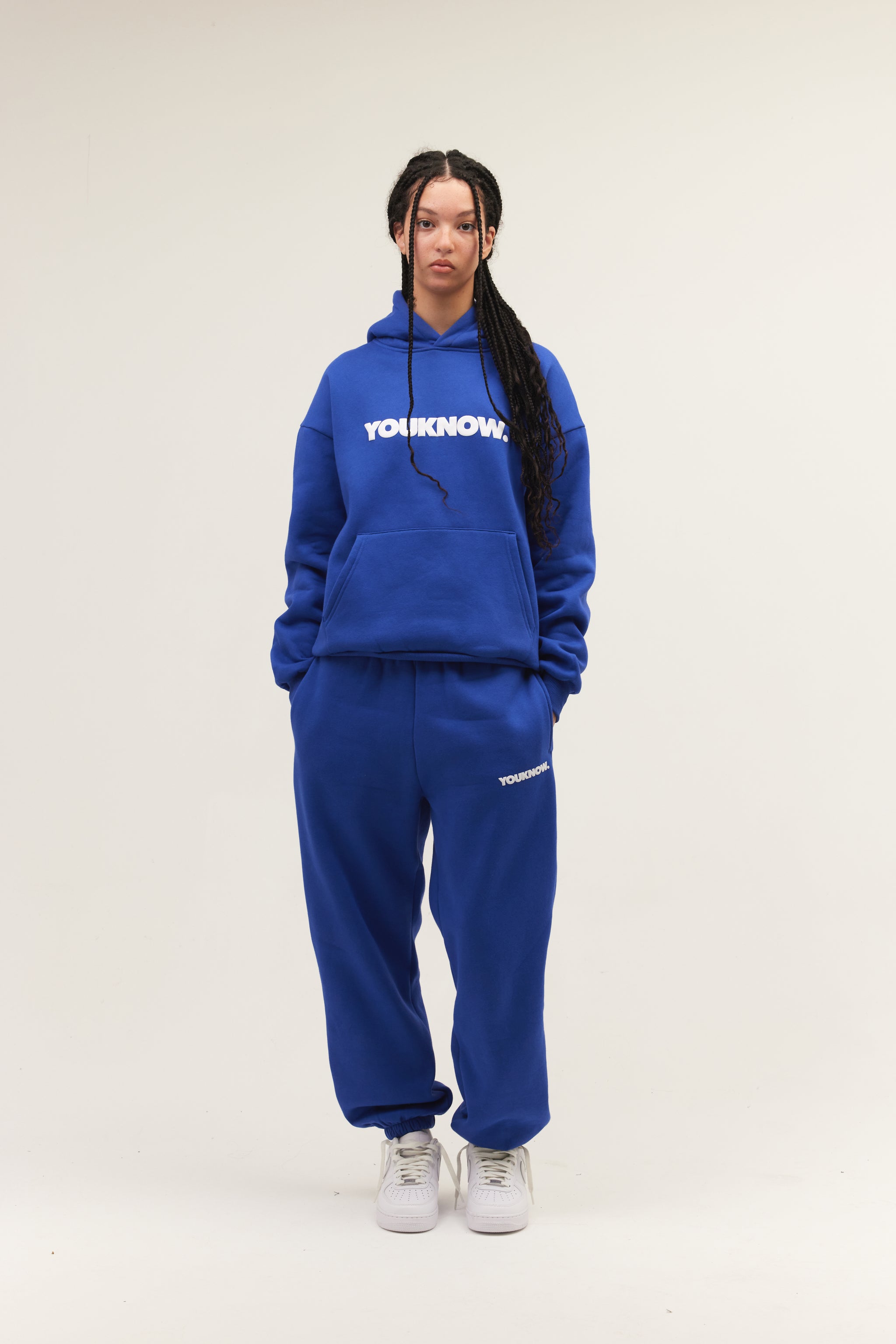 product image  BLOCK CUFFED SWEATPANTS | BLUE