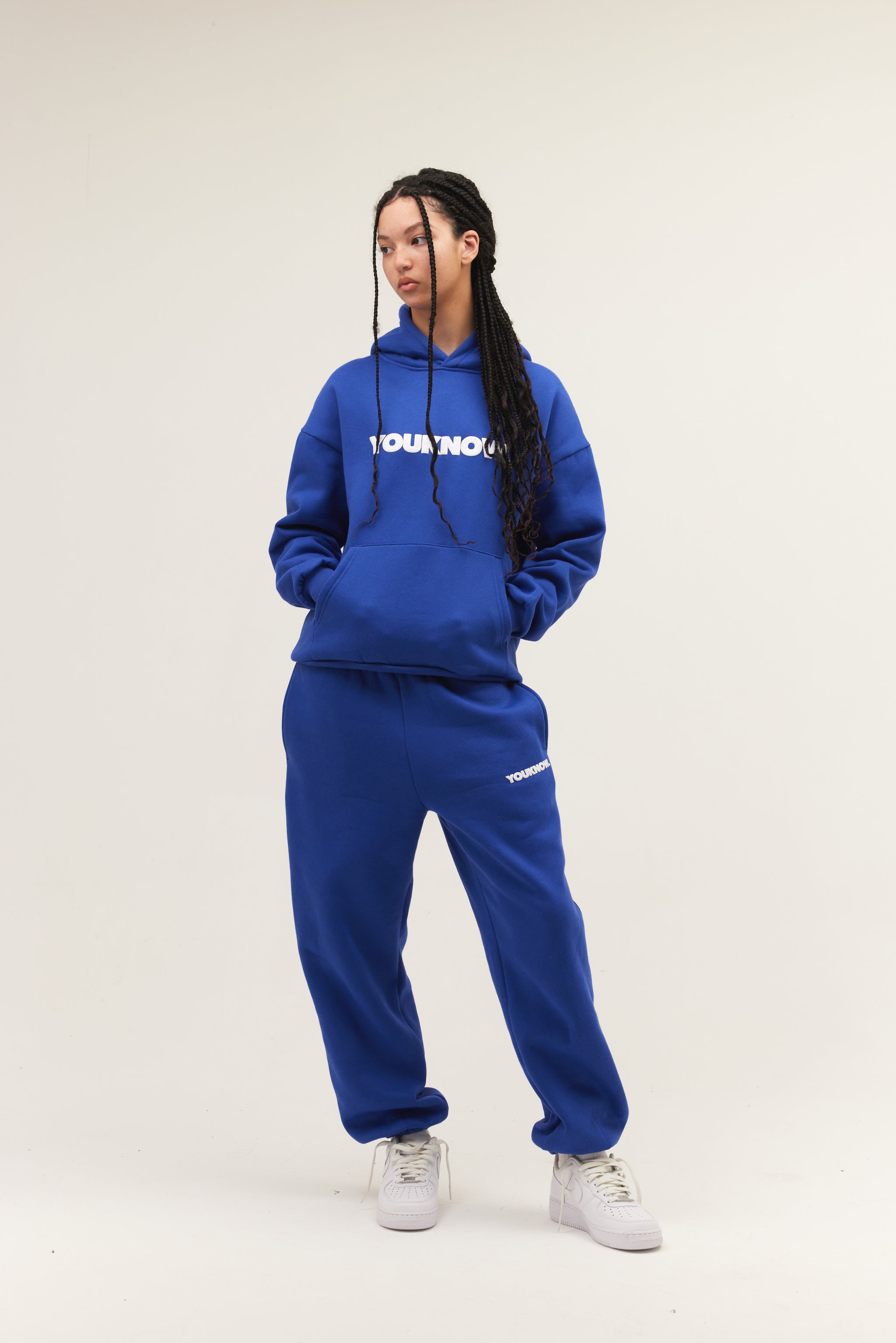 product image  BLOCK CUFFED SWEATPANTS | BLUE