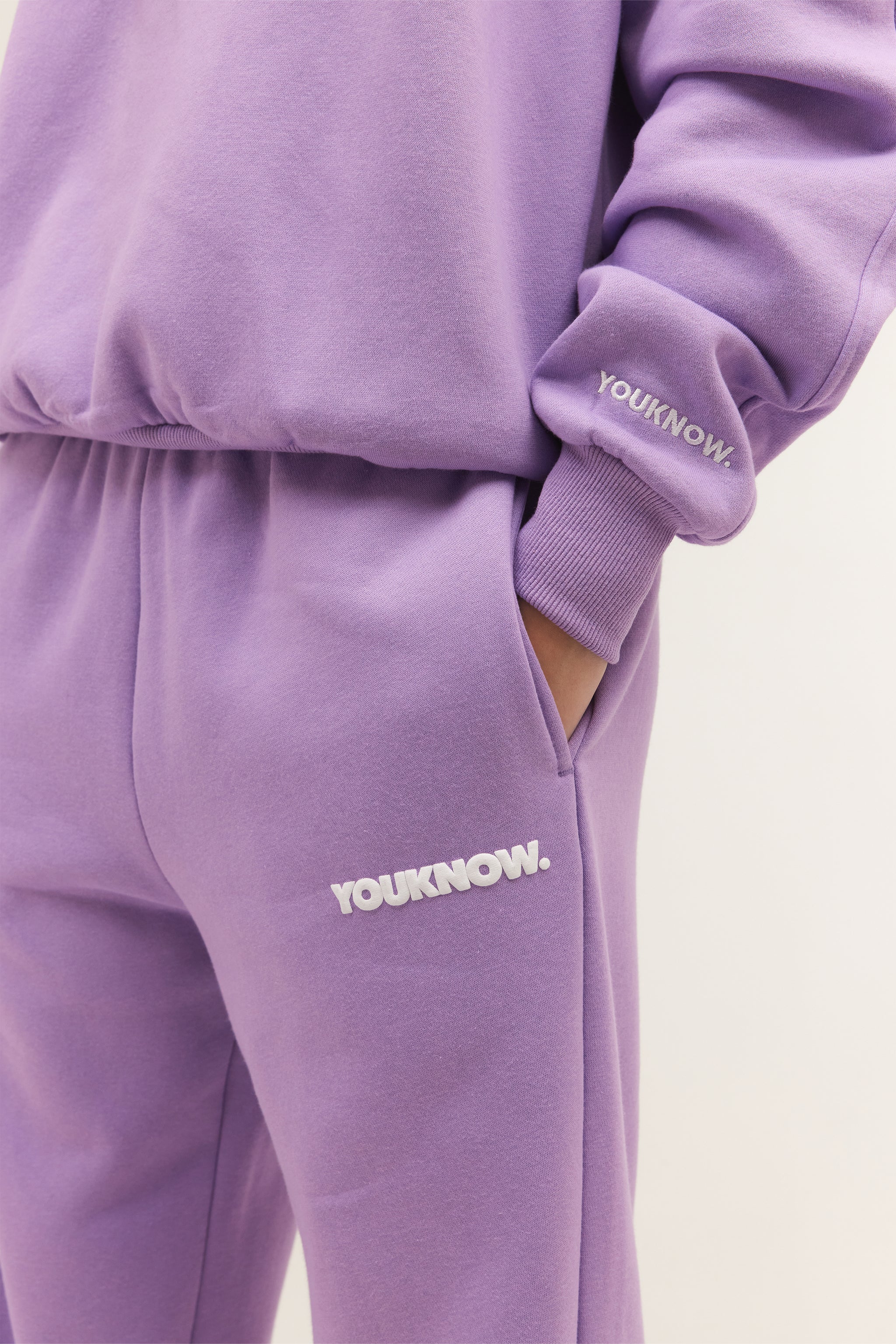 product image  BLOCK WIDE-LEG SWEATPANTS | LILAC