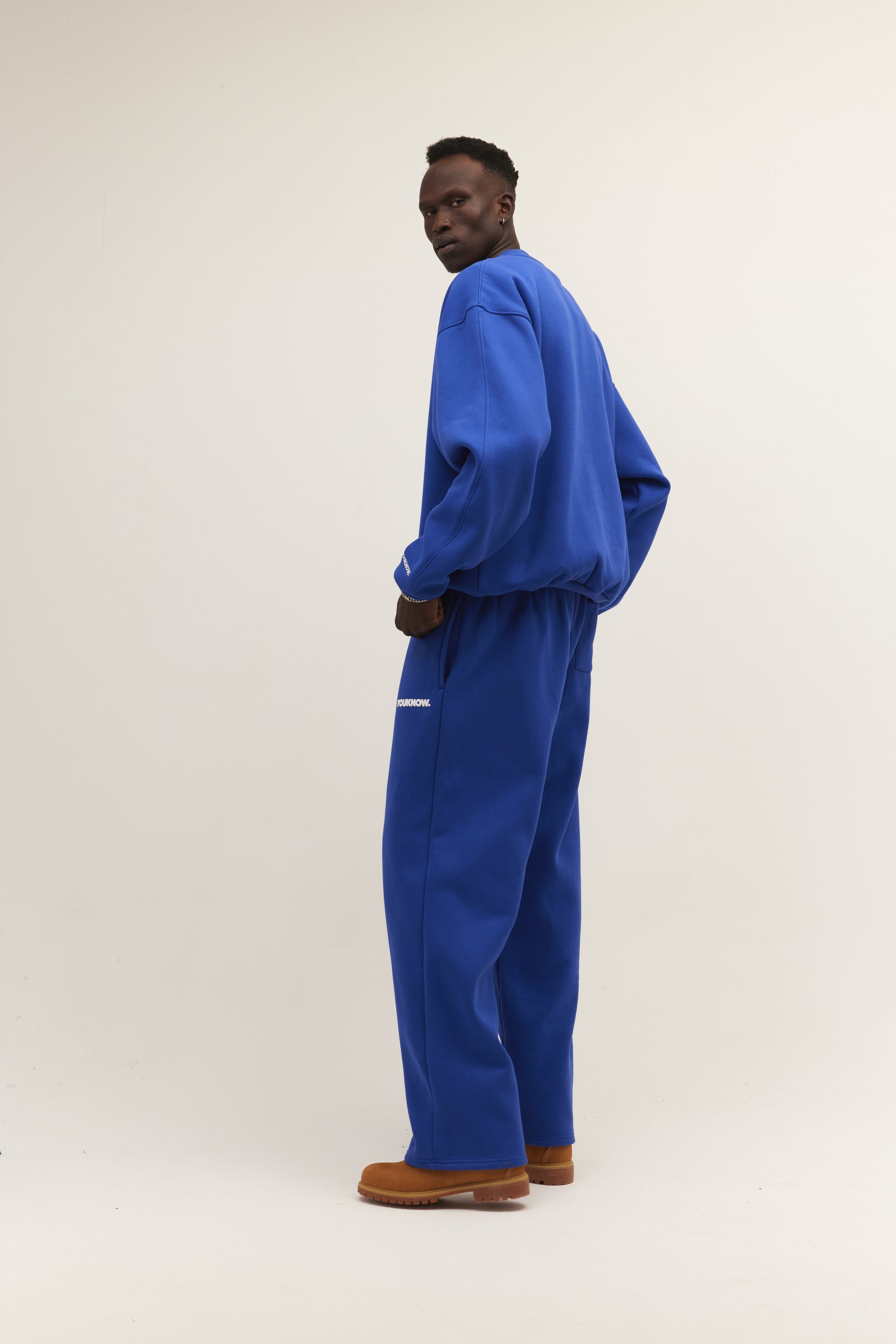 product image  BLOCK WIDE-LEG SWEATPANTS | BLUE