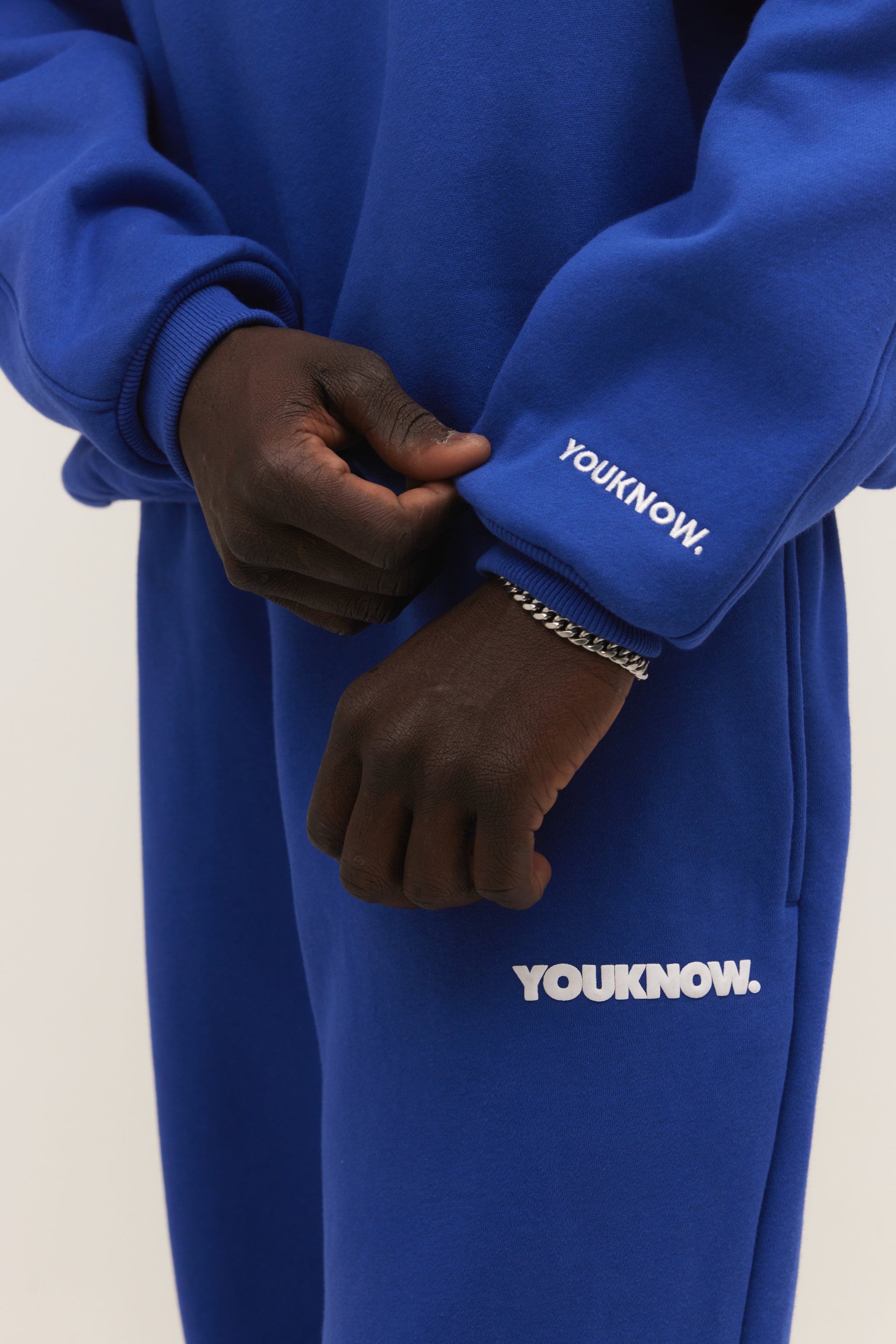 product image  BLOCK CUFFED SWEATPANTS | BLUE