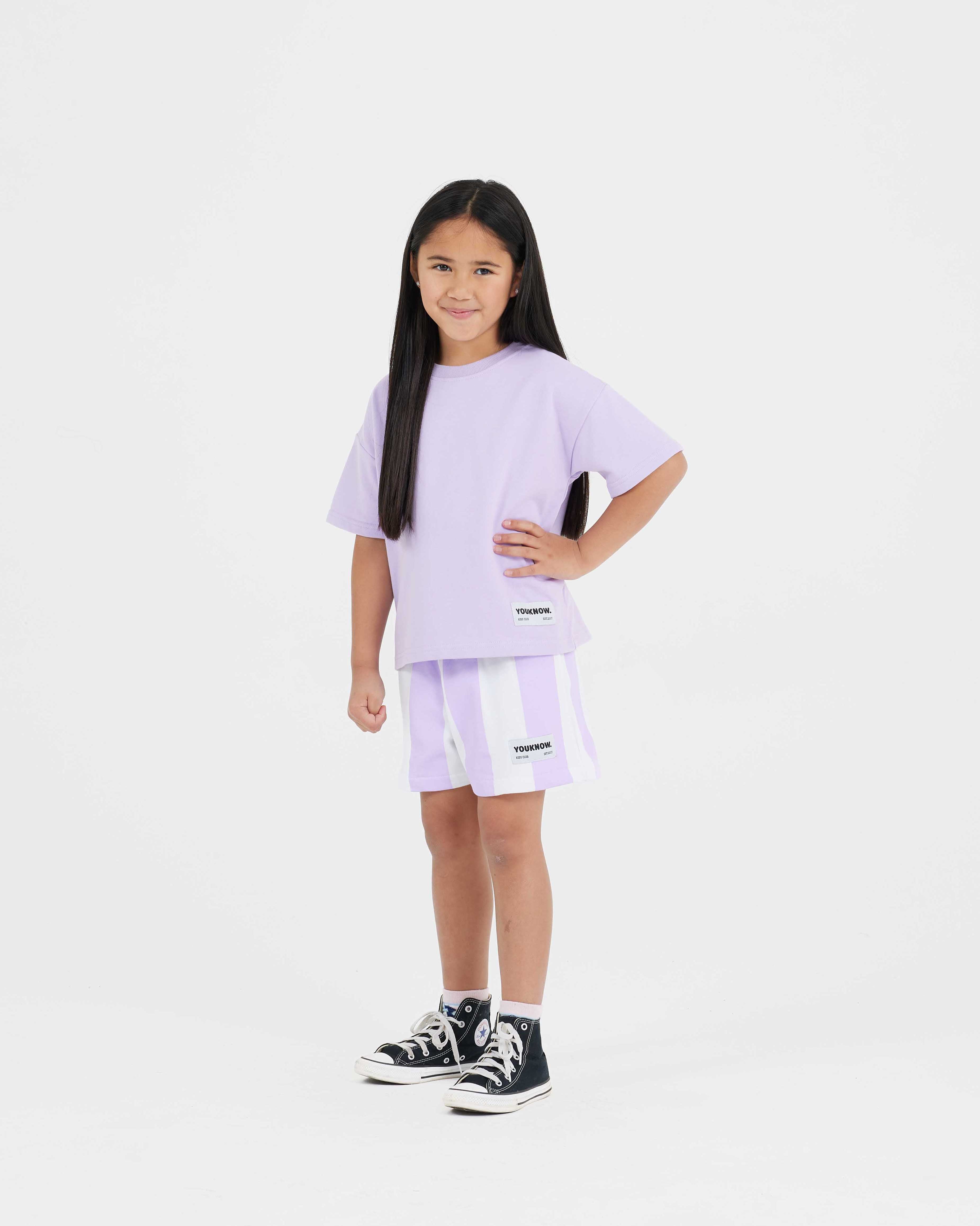 KIDS COTTON SET | LAVENDER STRIPE