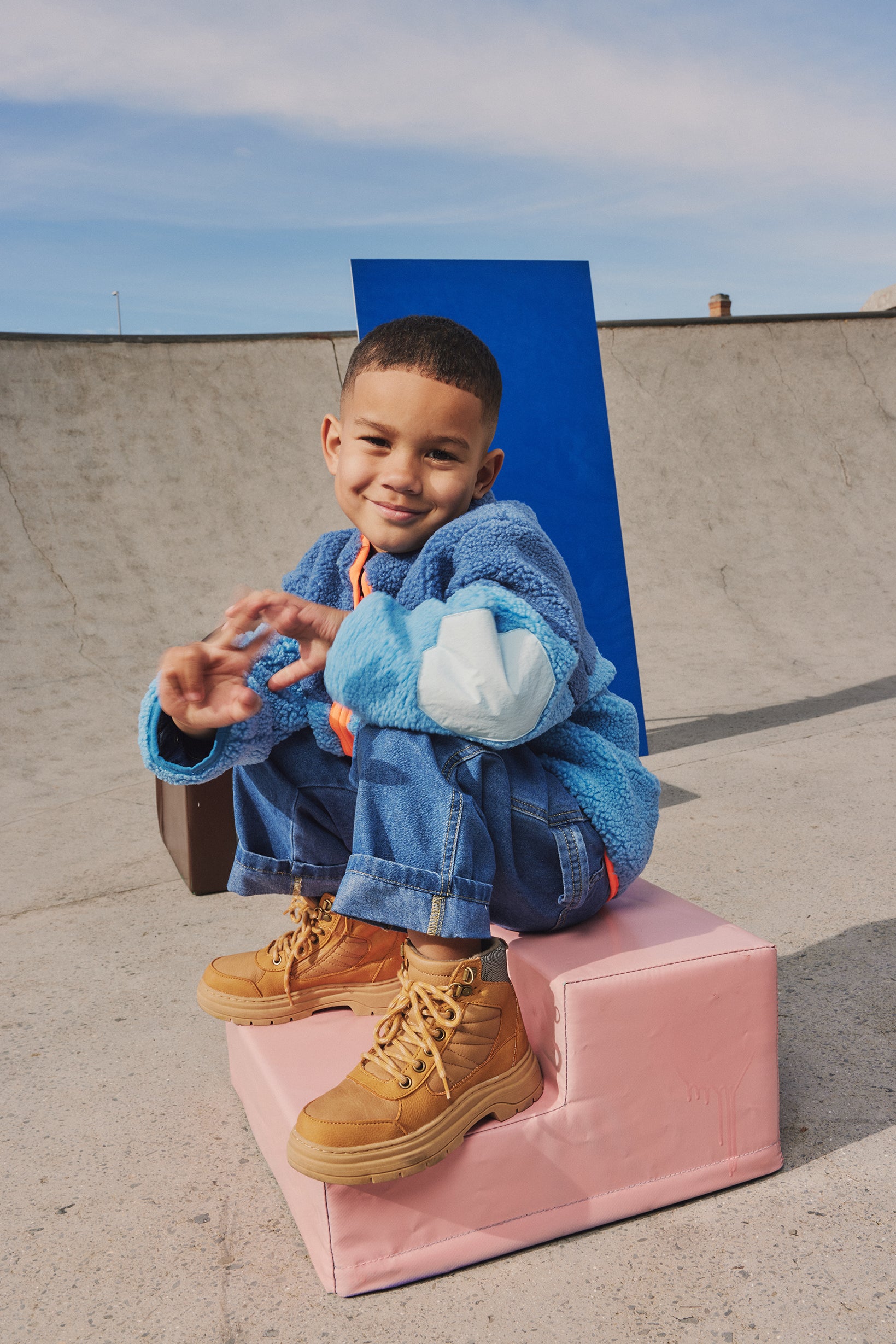 KIDS SHERPA JACKET | BLUE