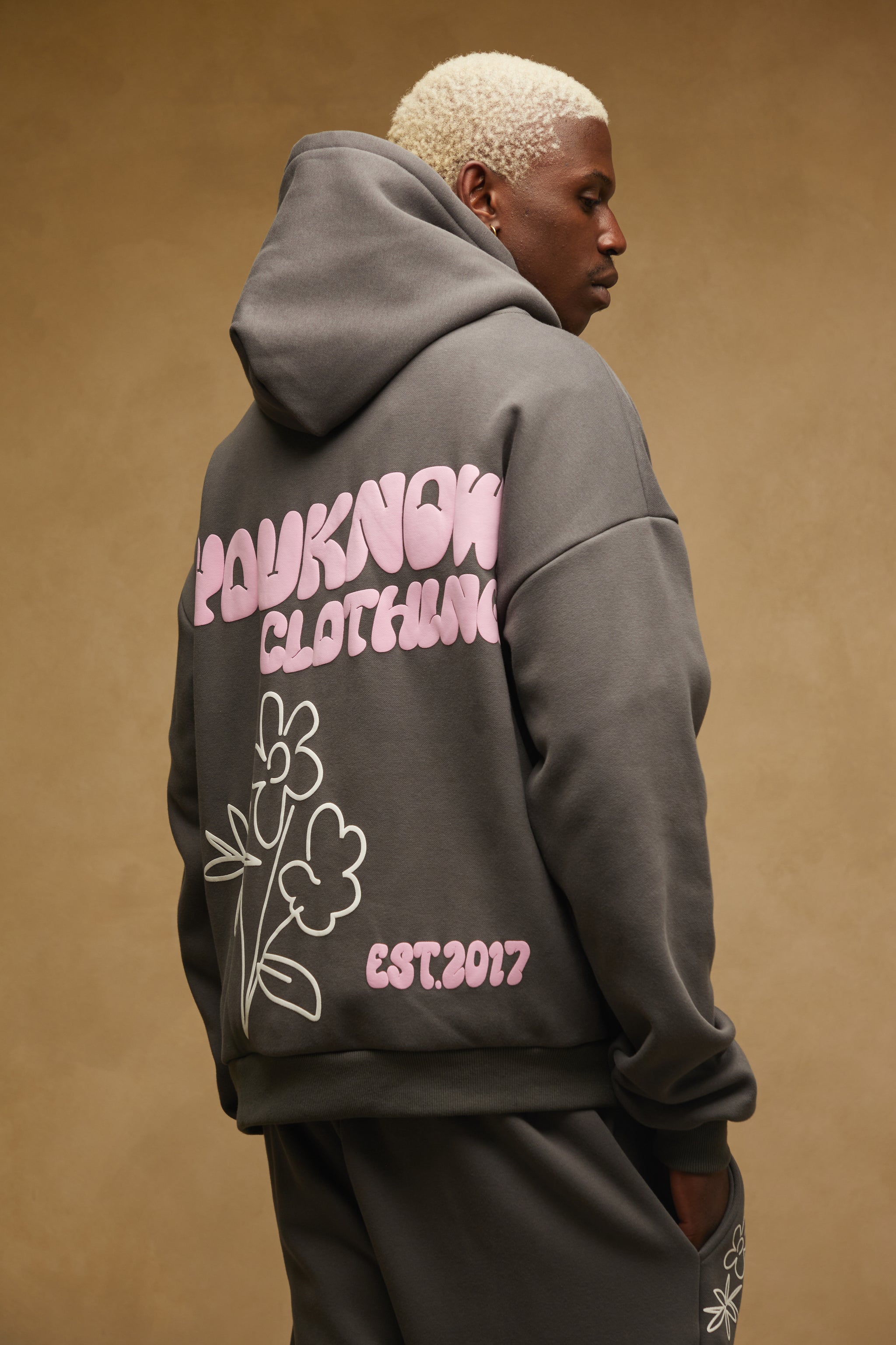product image  GROWTH HOODIE | PINK MATTER (CHARCOAL)