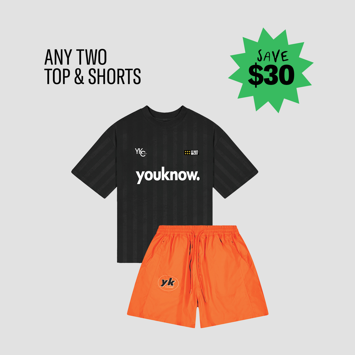 Buy Two Tops or Shorts Save $30